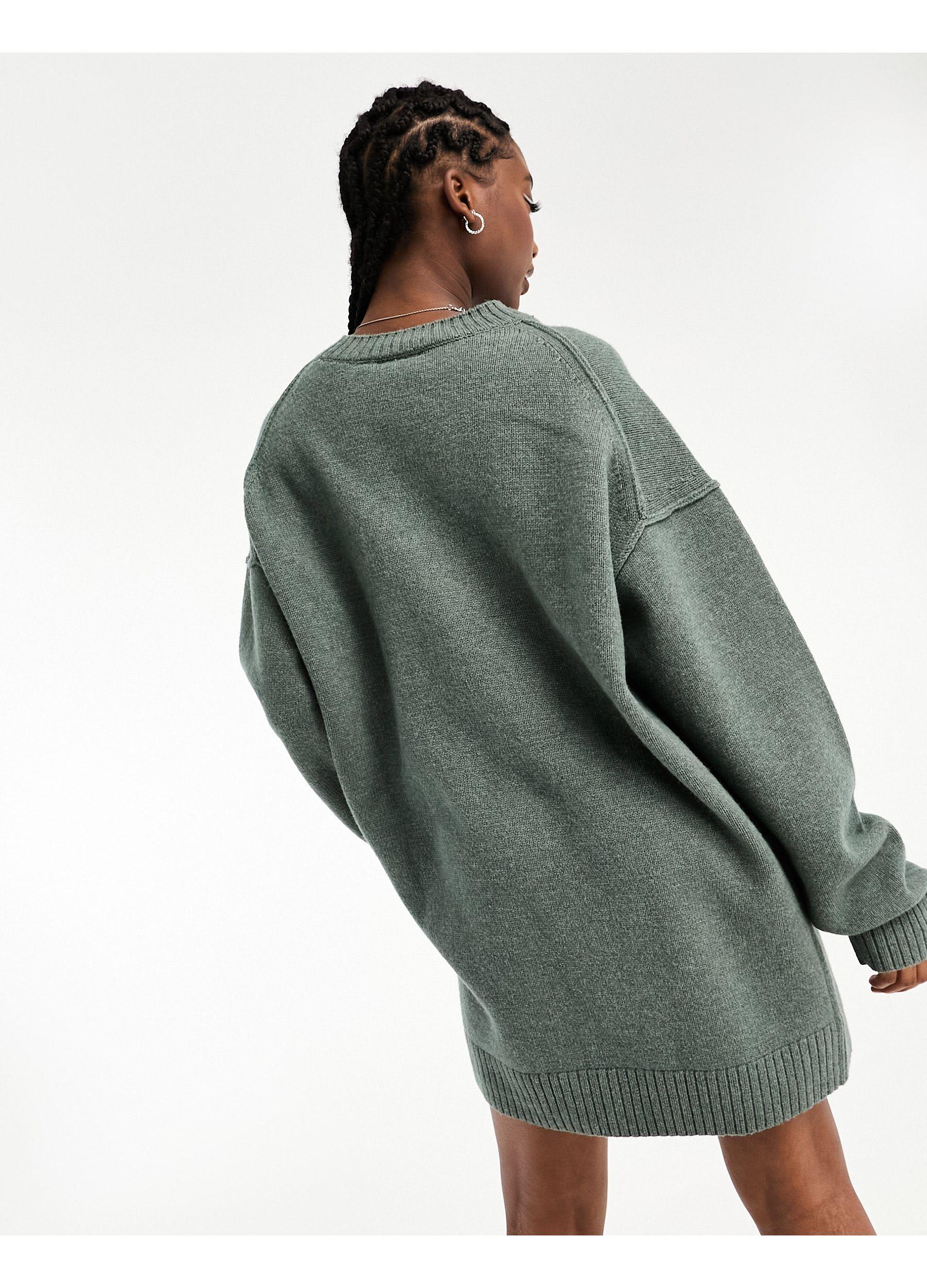 Oversized green sweater best sale dress