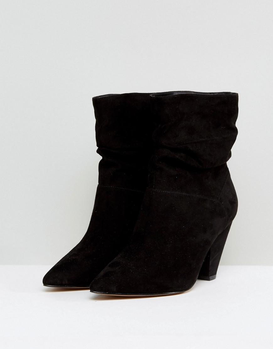 Lyst - Asos Reeves Wide Fit Slouch Heeled Ankle Boots in Black
