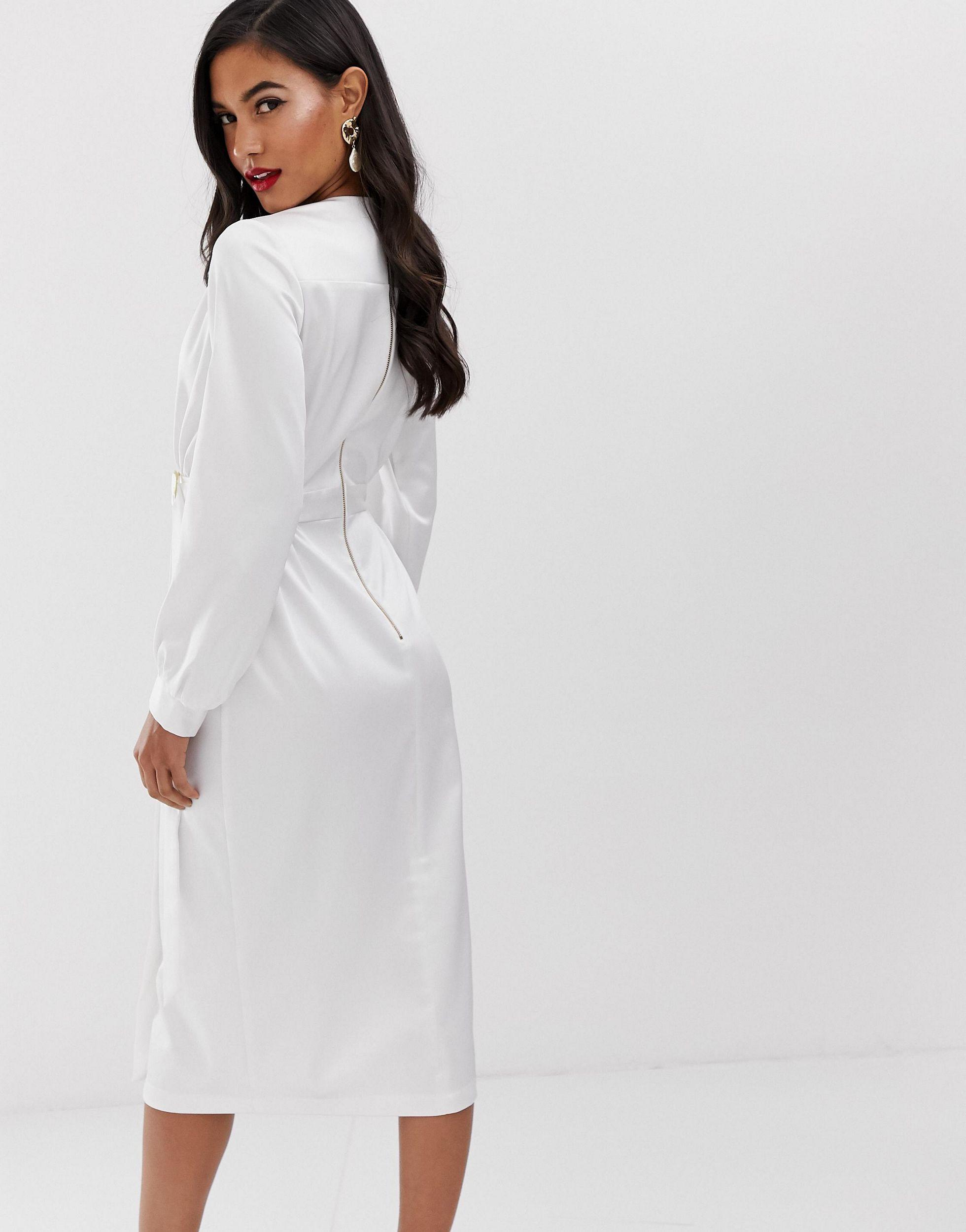 white closet wrap dress
