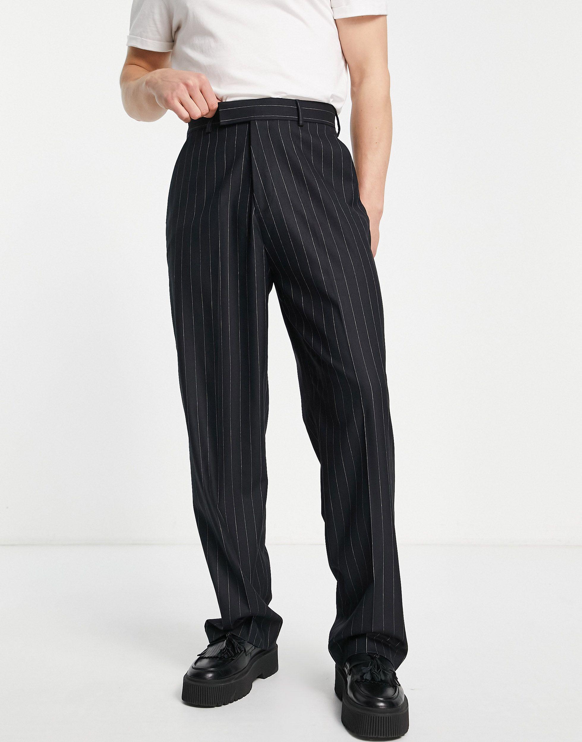 ASOS Smart High Waist Wide Trousers in Blue for Men Lyst