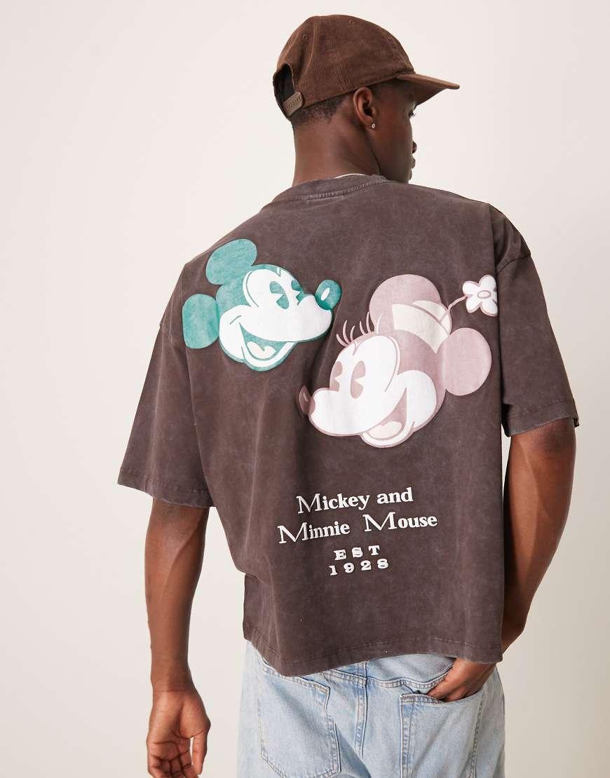 ASOS Disney Boxy Oversized T-Shirt With Mickey Mouse Minnie