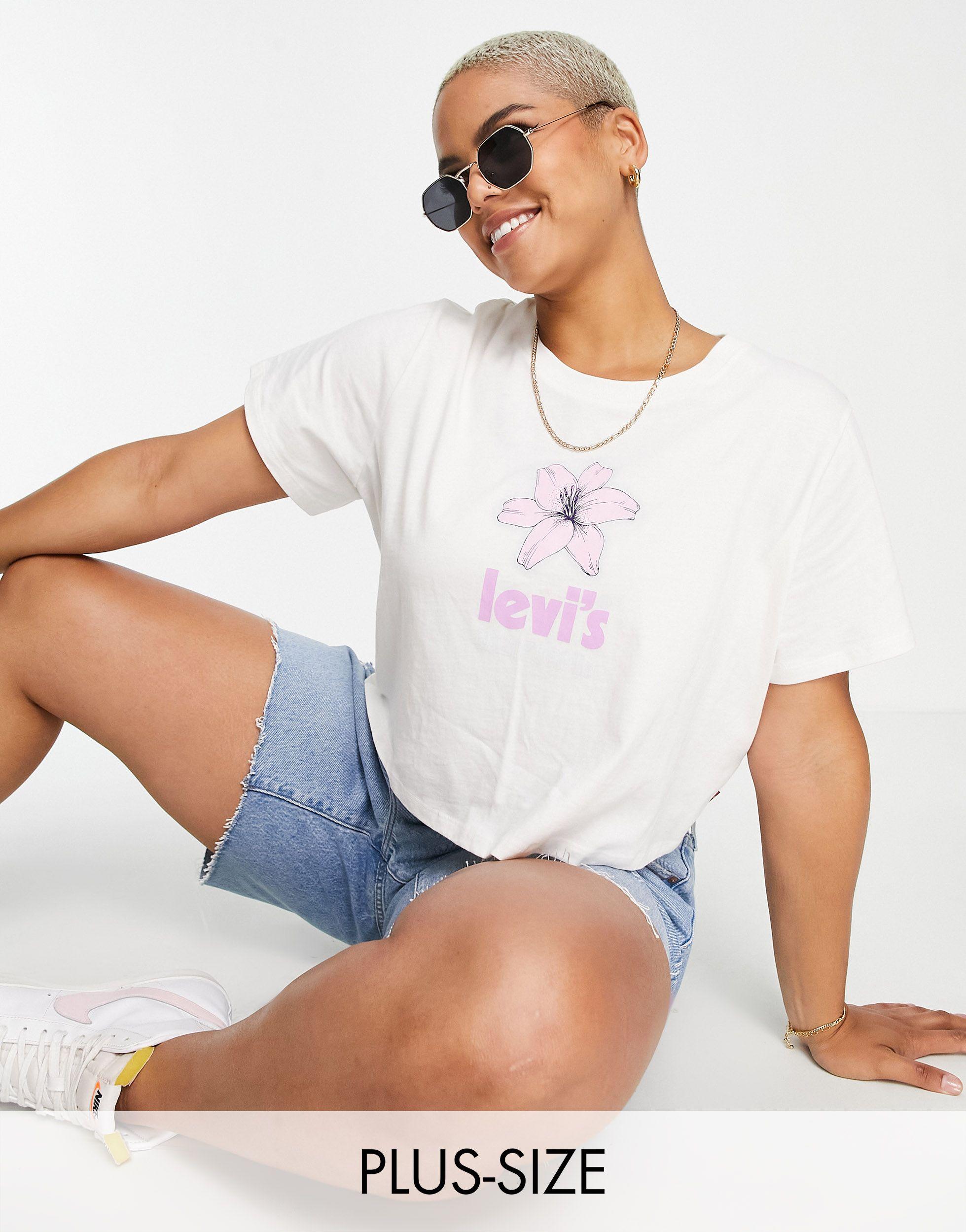 Levi's Plus Cropped Jordie T-shirt in White | Lyst