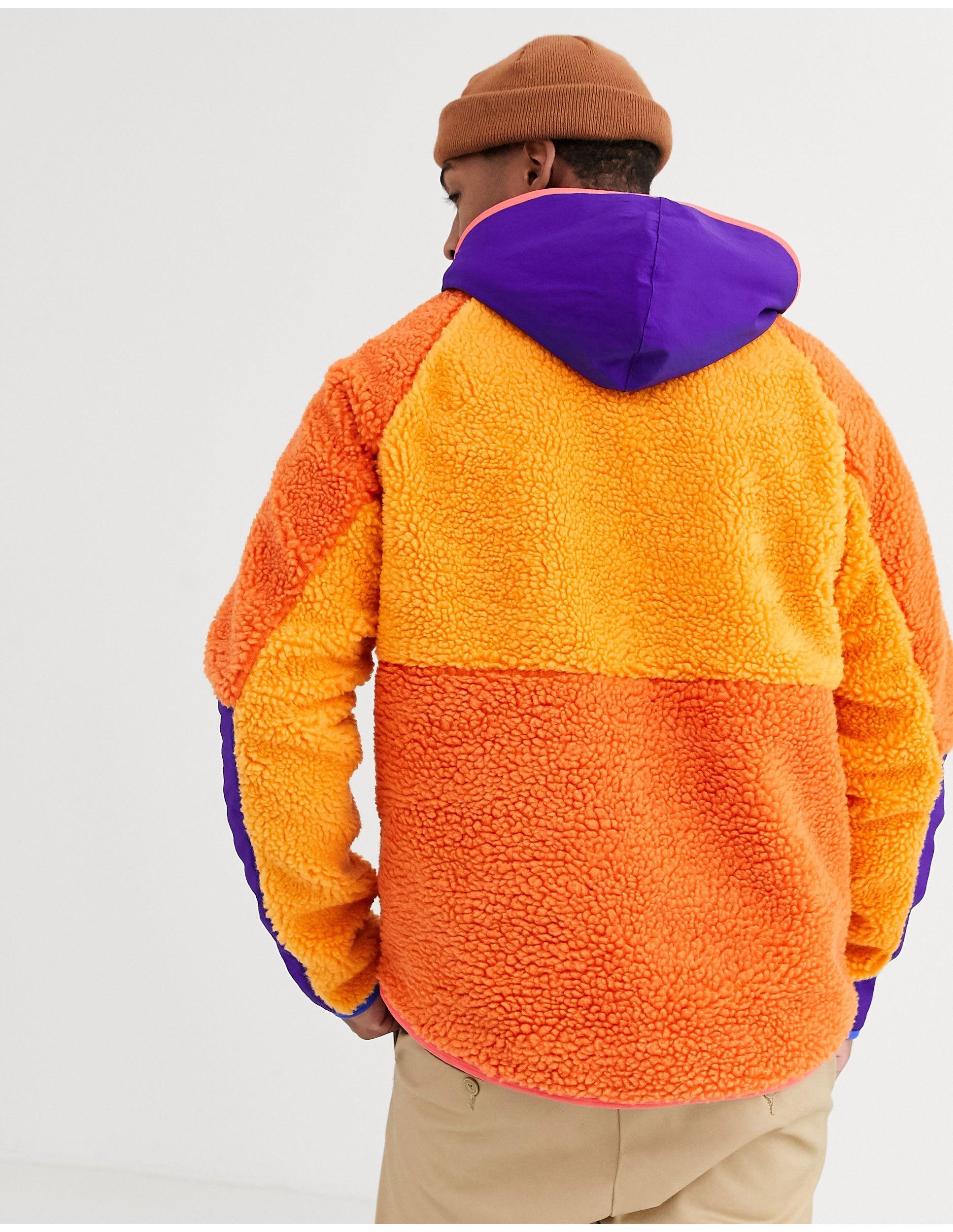 Nike Winter Fleece Half-zip Overhead Jacket in Orange for Men | Lyst