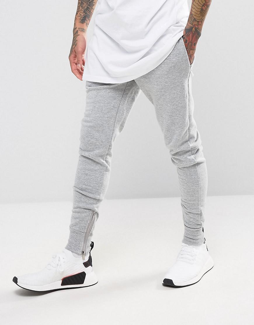 Sixth June Skinny Joggers In Grey With Zip Ankle in Gray for Men