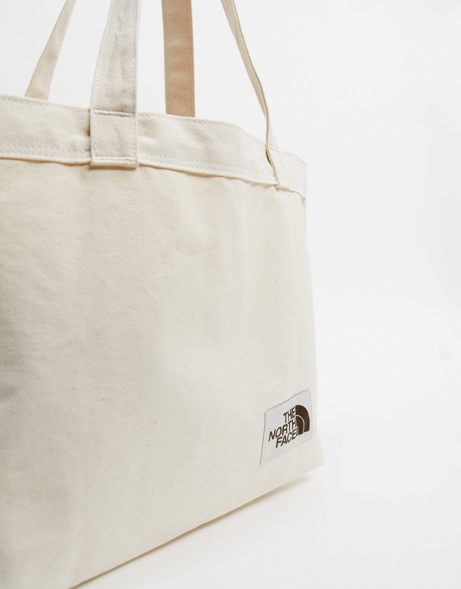 The North Face Cotton Logo Tote Bag in White for Men | Lyst