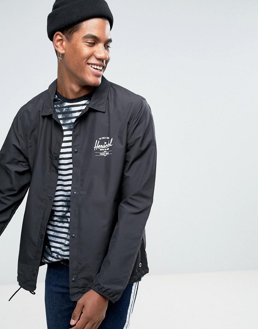 Herschel Supply Co. Herschel Voyage Packable Coach Jacket Back Logo Print  In Black Uk Exclusive for Men | Lyst