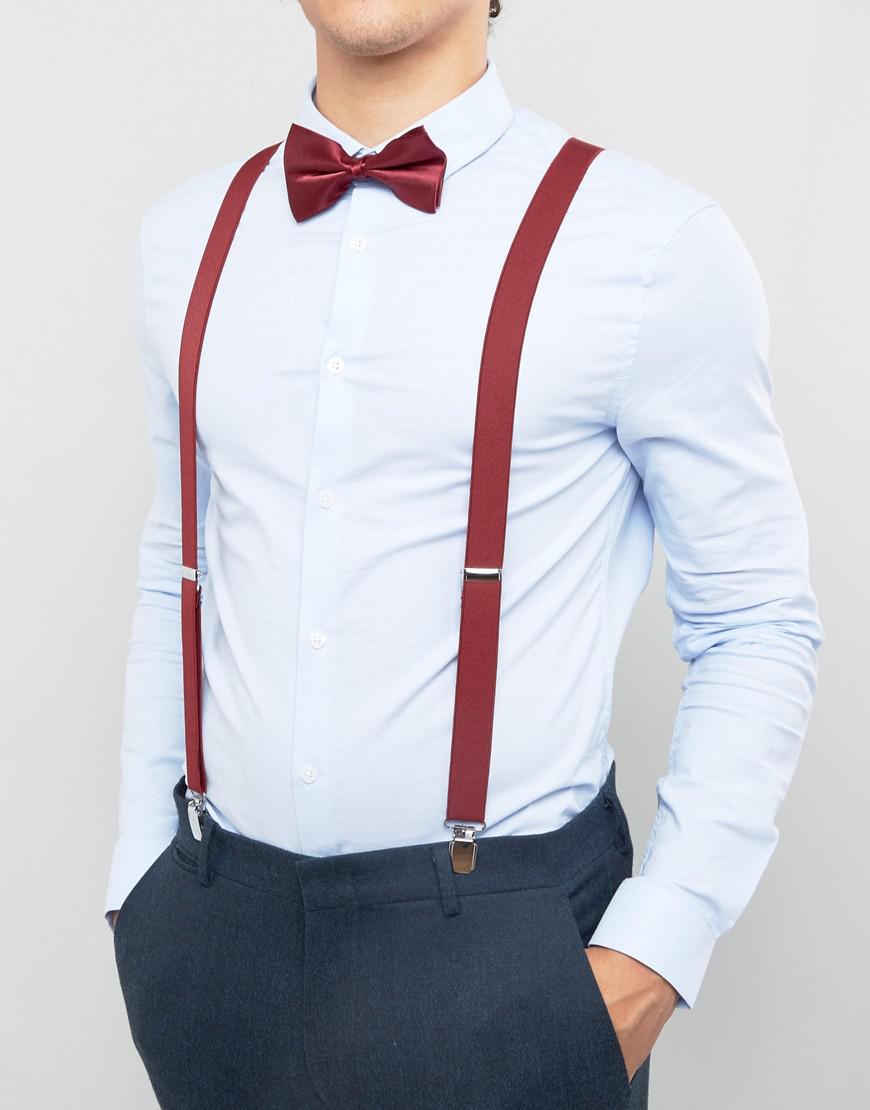 white dress shirt with red bow tie