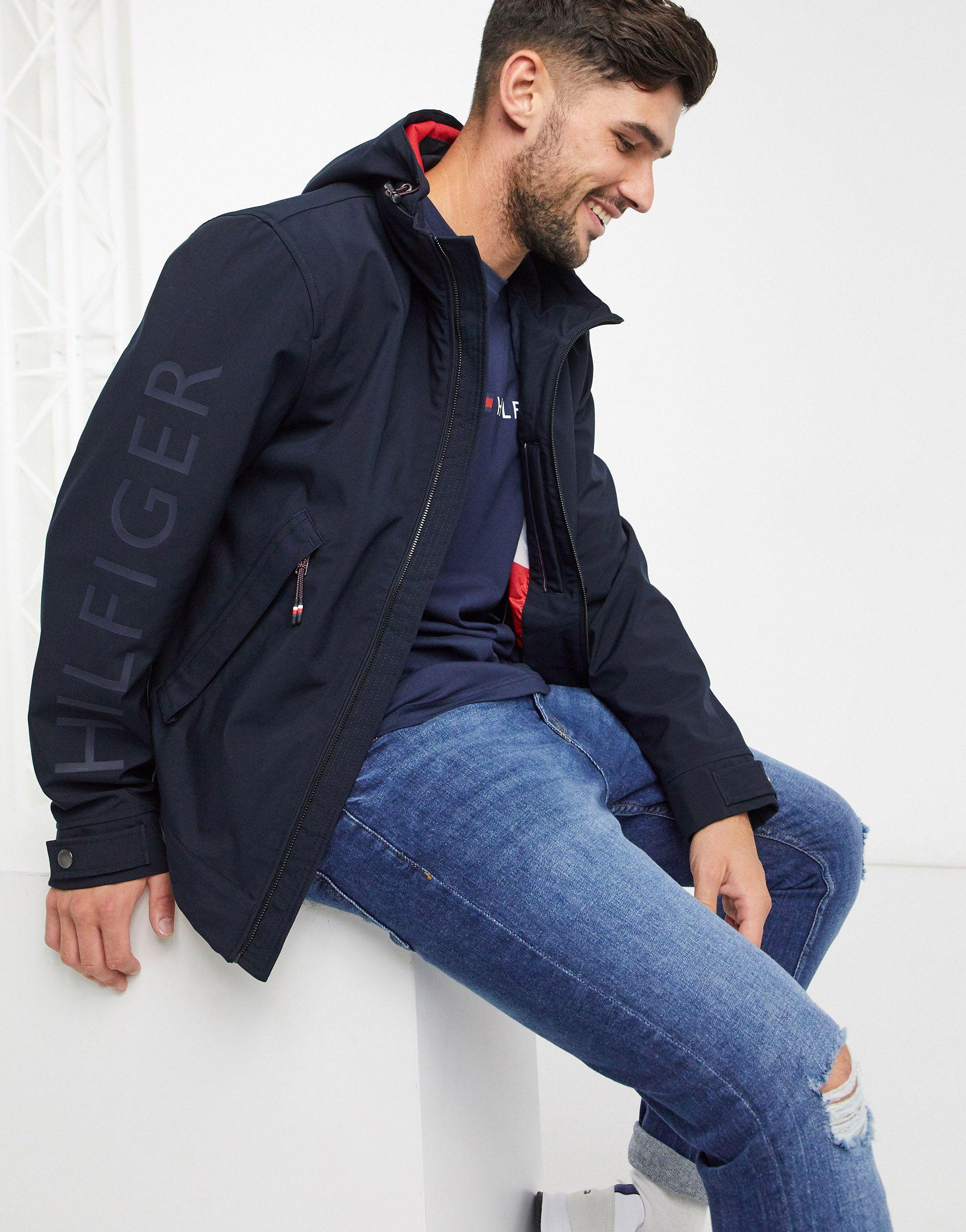 Tommy Hilfiger Flex Hooded Jacket in Blue for Men | Lyst UK