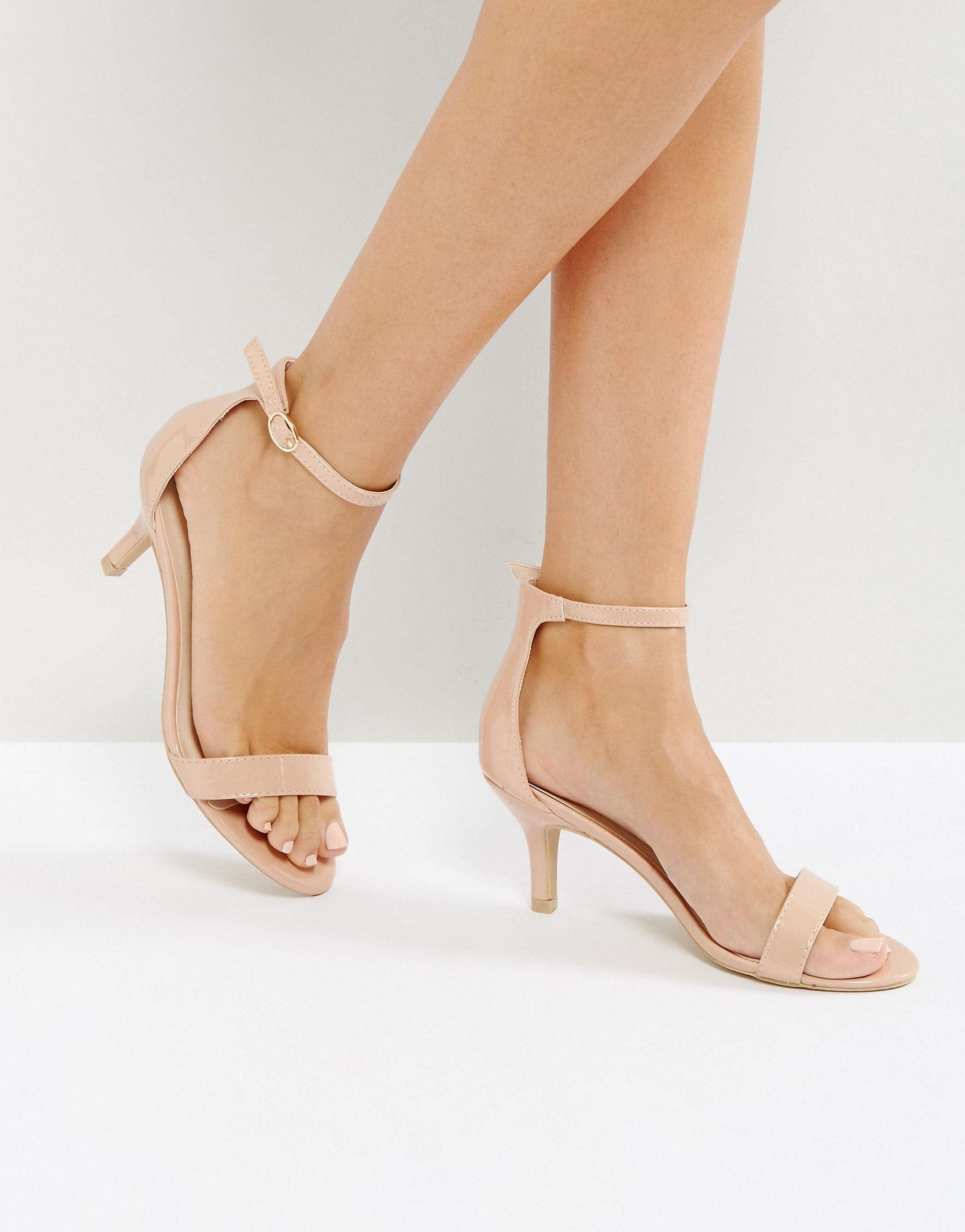 Pilgrim sent handicapped Glamorous Nude Barely There Kitten Heeled Sandals in Natural | Lyst  Australia