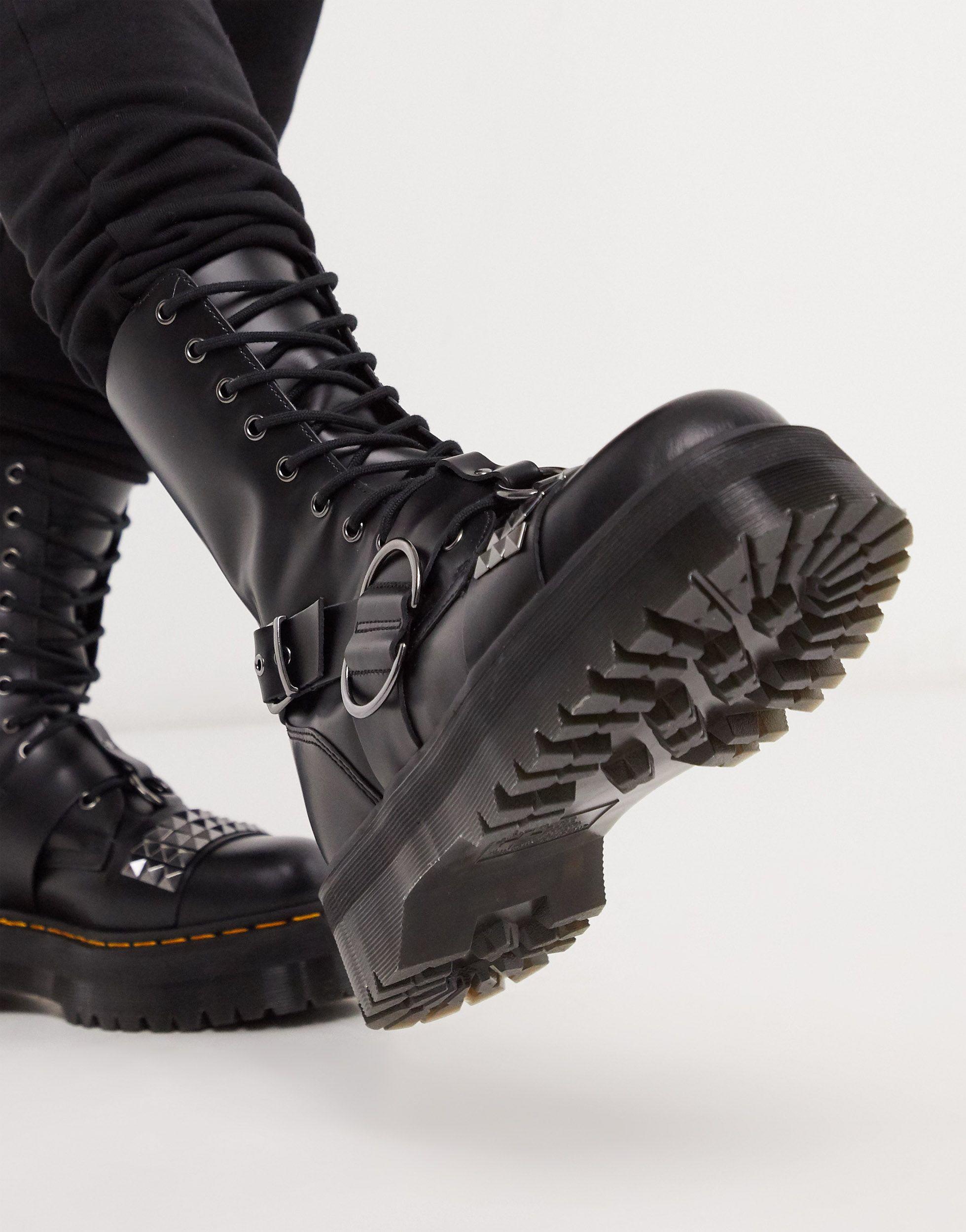 Dr. Martens Jadon Hi Stud 10 Eye Boots in Black for Men | Lyst