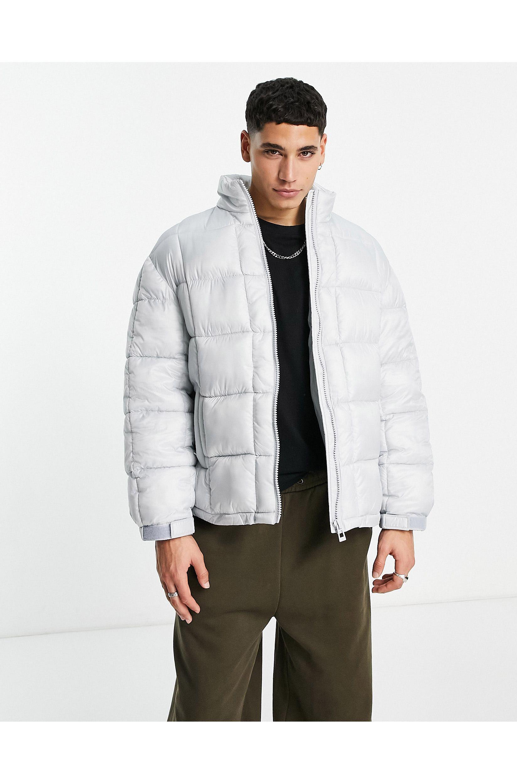 TOPMAN Lightweight Puffer Jacket in White for Men | Lyst