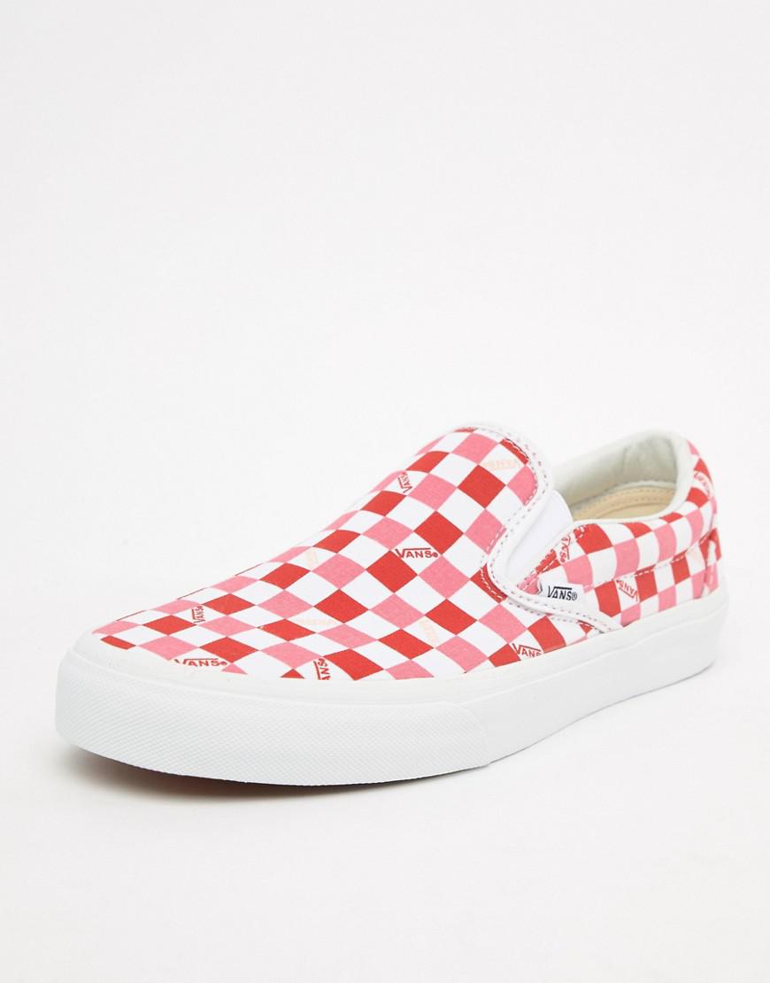 Vans Slip On Checkerboard Plimsolls In Pink Exclusive At Asos for Men - Lyst