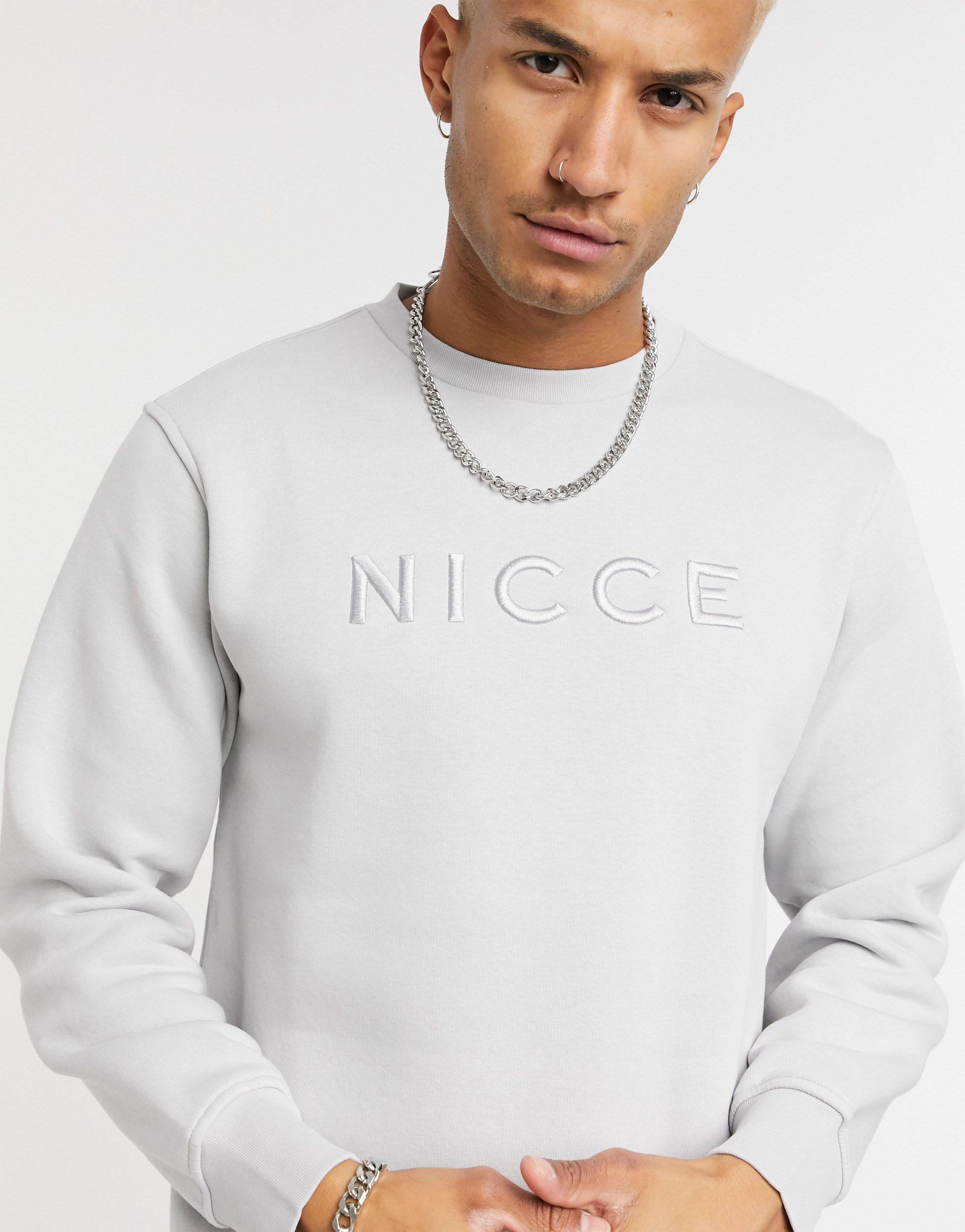 Nicce London Embroidered Logo Mercury Sweatshirt in Grey (Gray) for Men -  Lyst