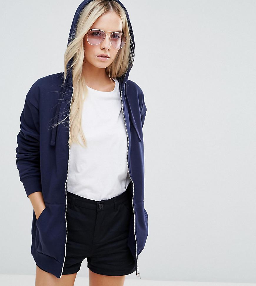 Oversized navy zip up hoodie sale