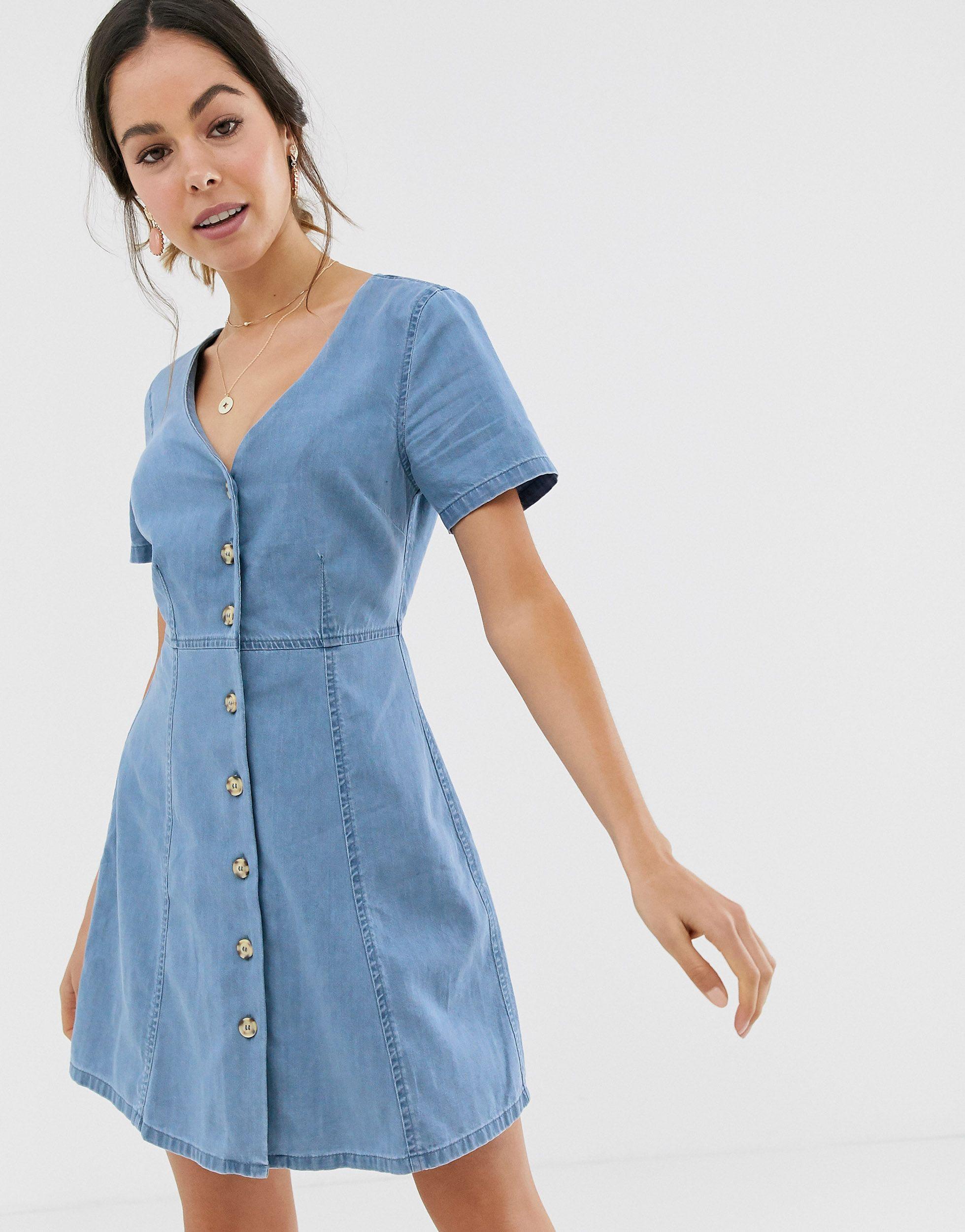 denim tea dress