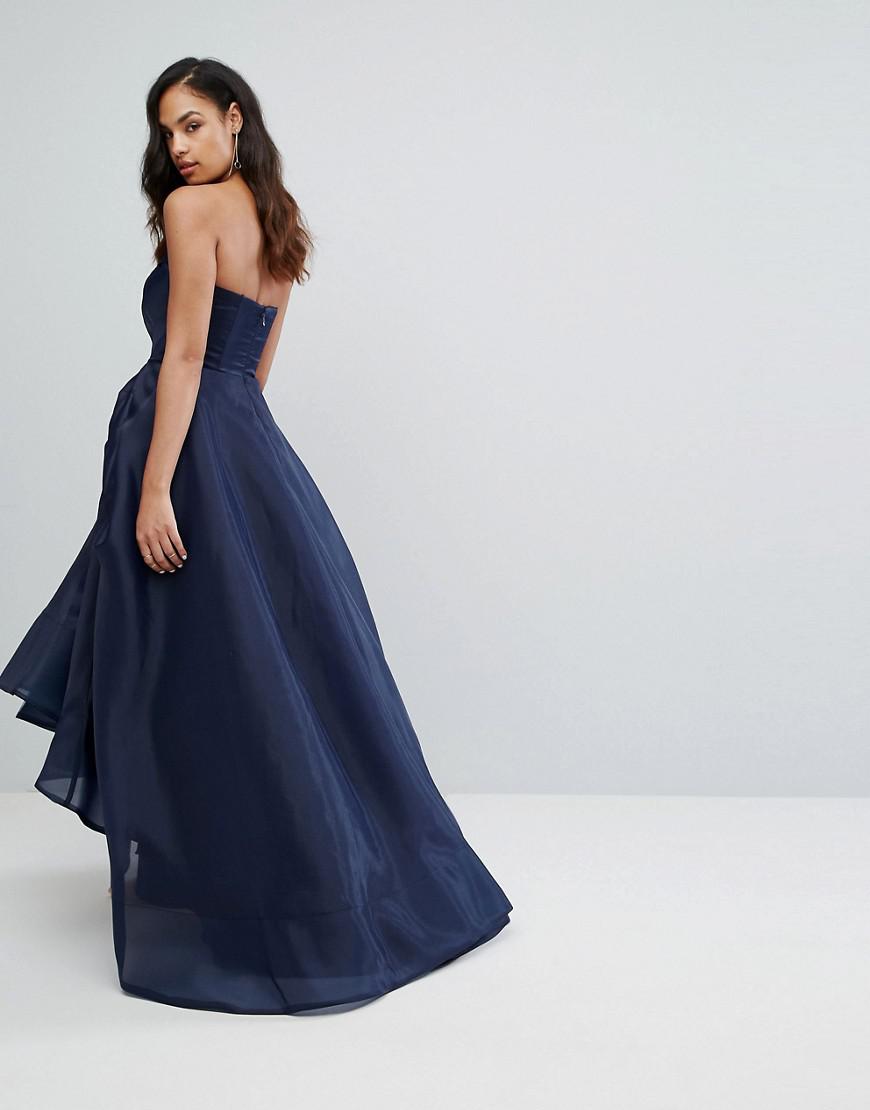 bariano full maxi dress with origami bust detail