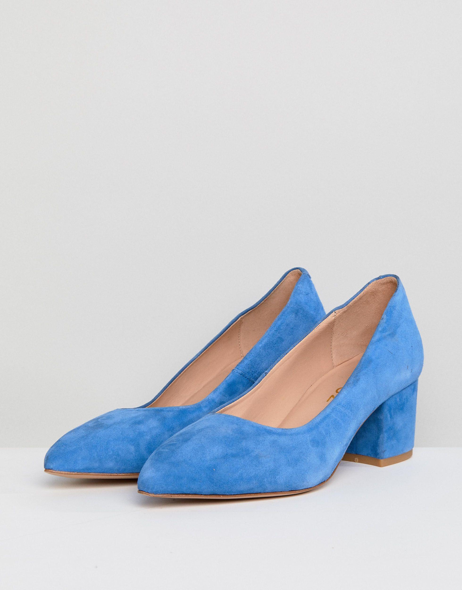 Gestuz Suede Block Heel Pump in Blue | Lyst