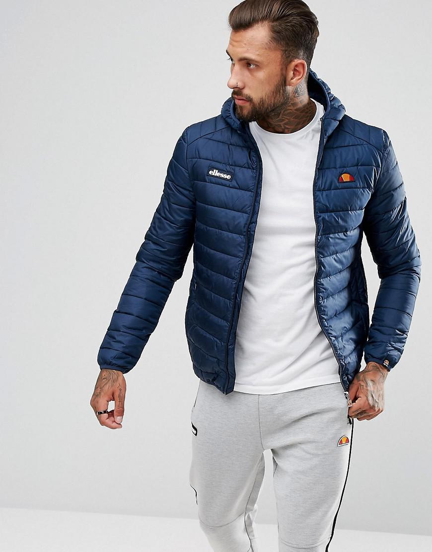 Lyst - Ellesse Padded Jacket With Hood In Navy in Blue for Men