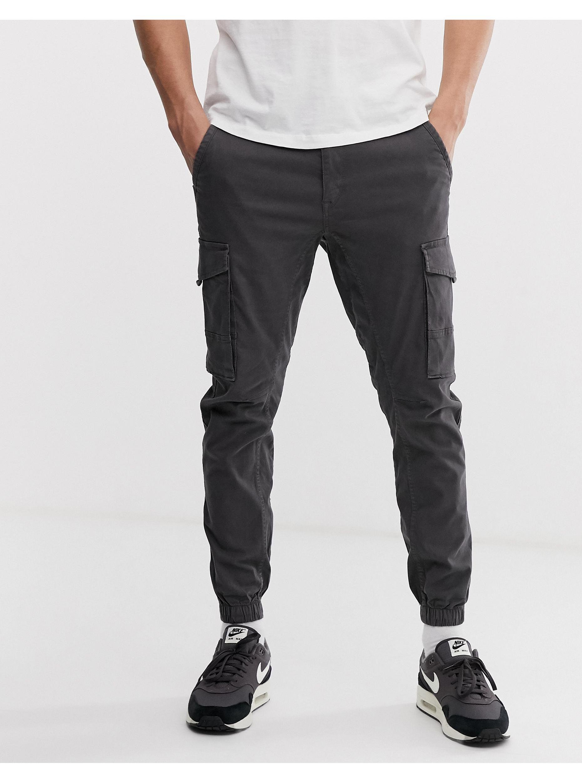 Jack & Jones Intelligence Cuffed Cargo Trouser in Grey for Men | Lyst UK