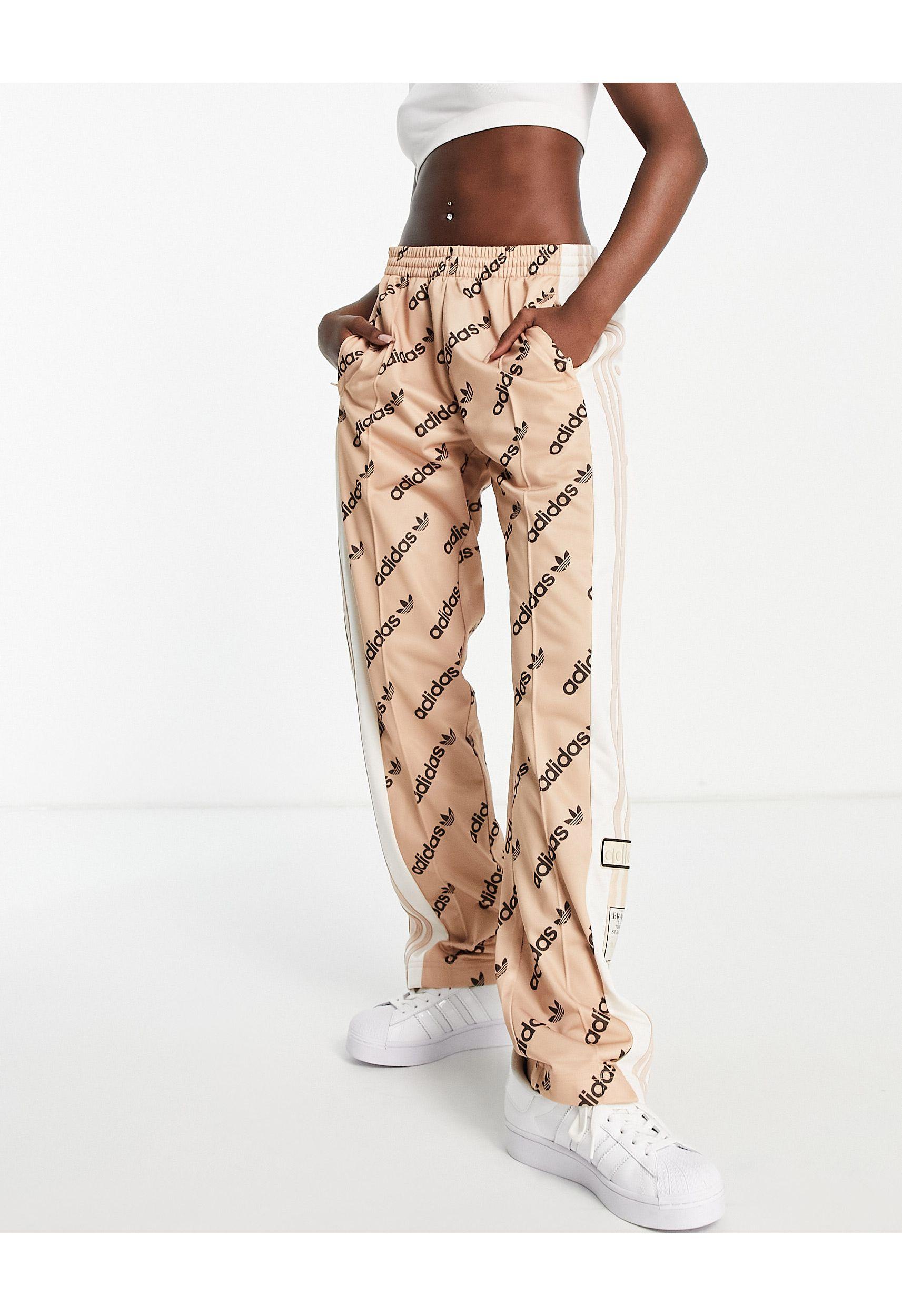 adidas Originals 'logomania' Repeat Logo Adibreak Side Snaps Track Pants in  Pink | Lyst