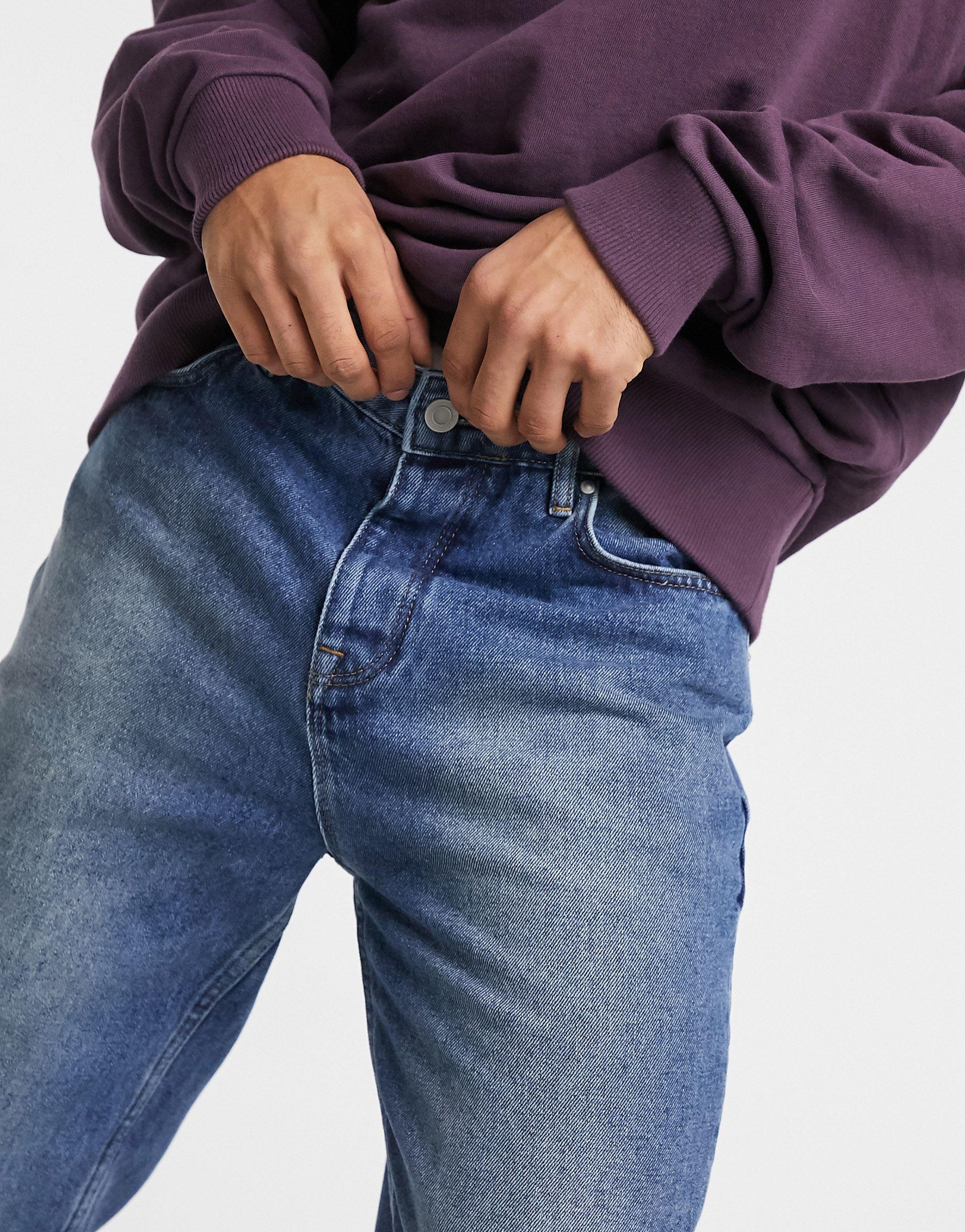 ASOS High Rise Regular Jeans in Blue for Men Lyst