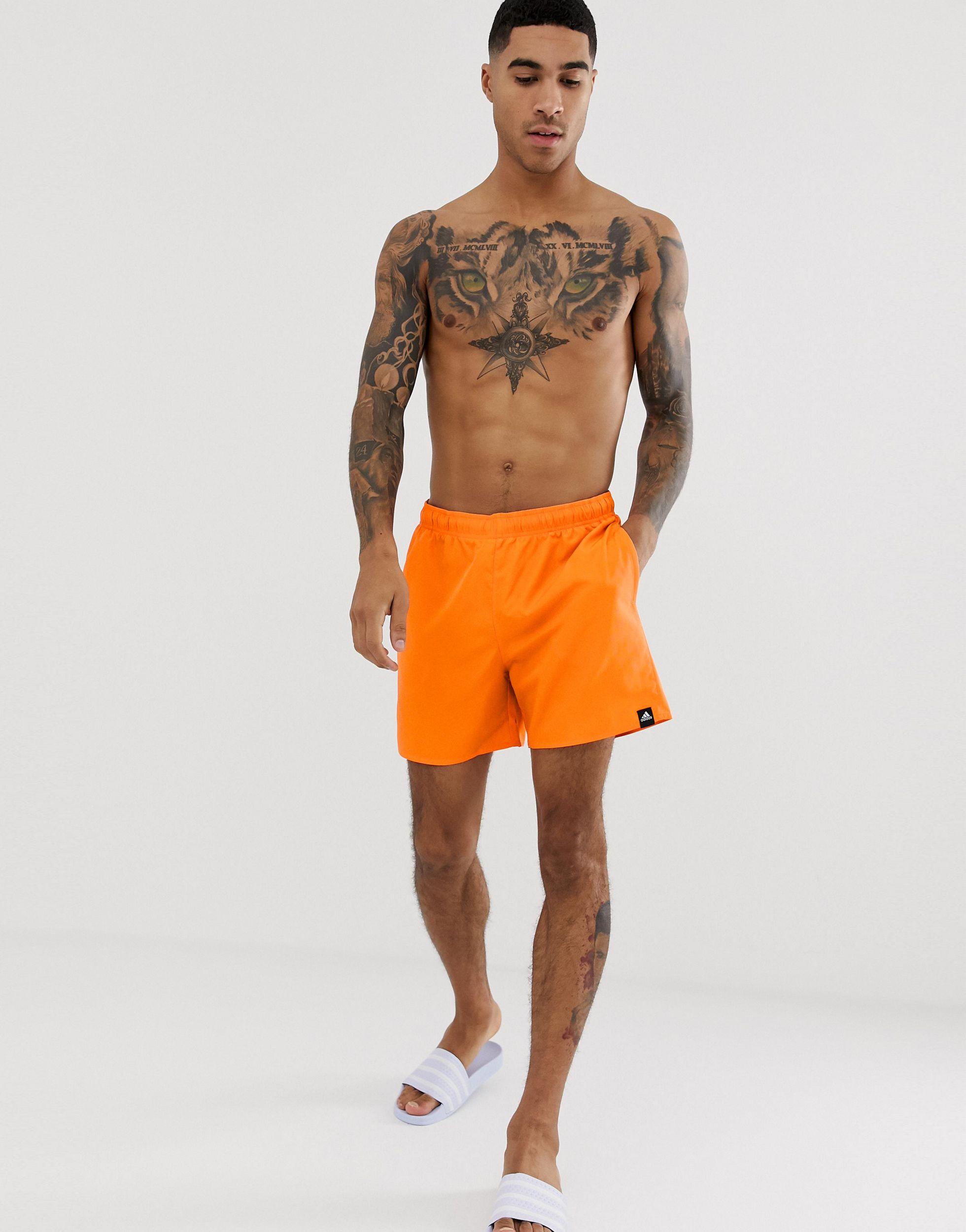 adidas Originals Adidas Swim Shorts in Orange for Men | Lyst