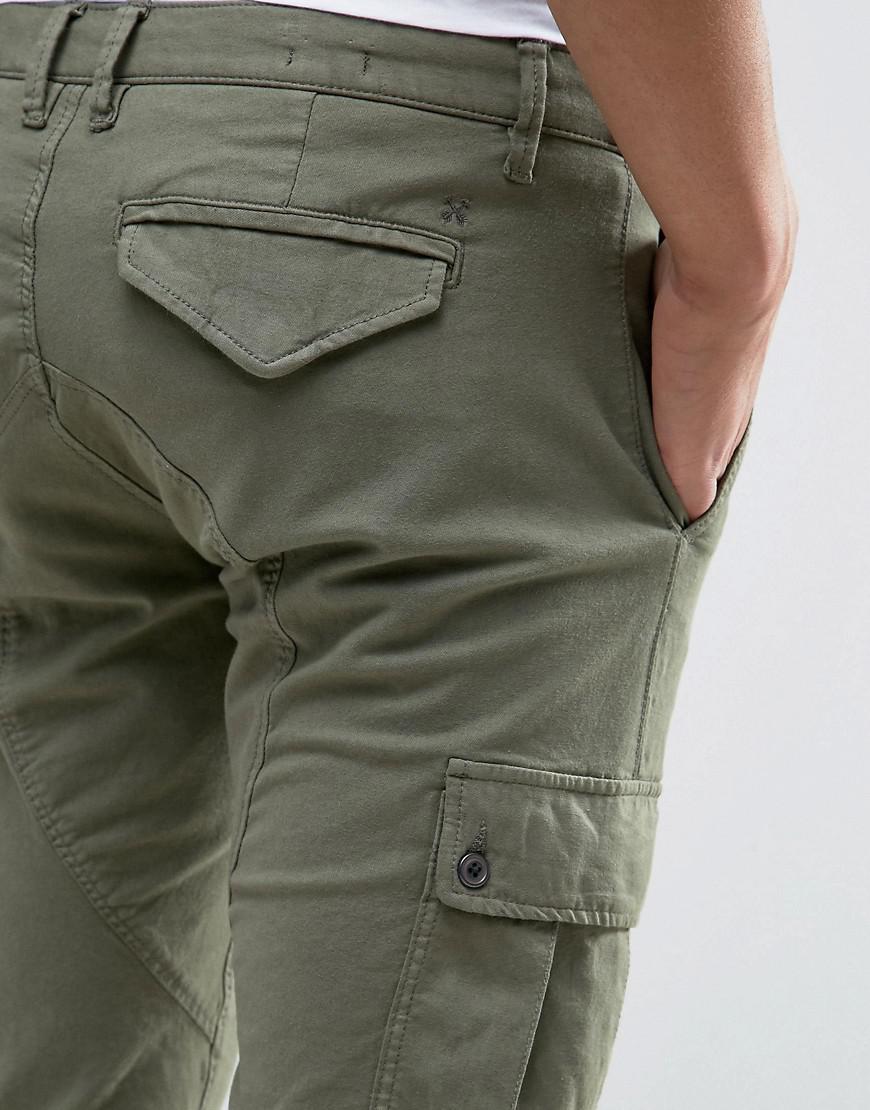 SELECTED Cotton Slim Fit Cargo Pant in Green for Men - Lyst