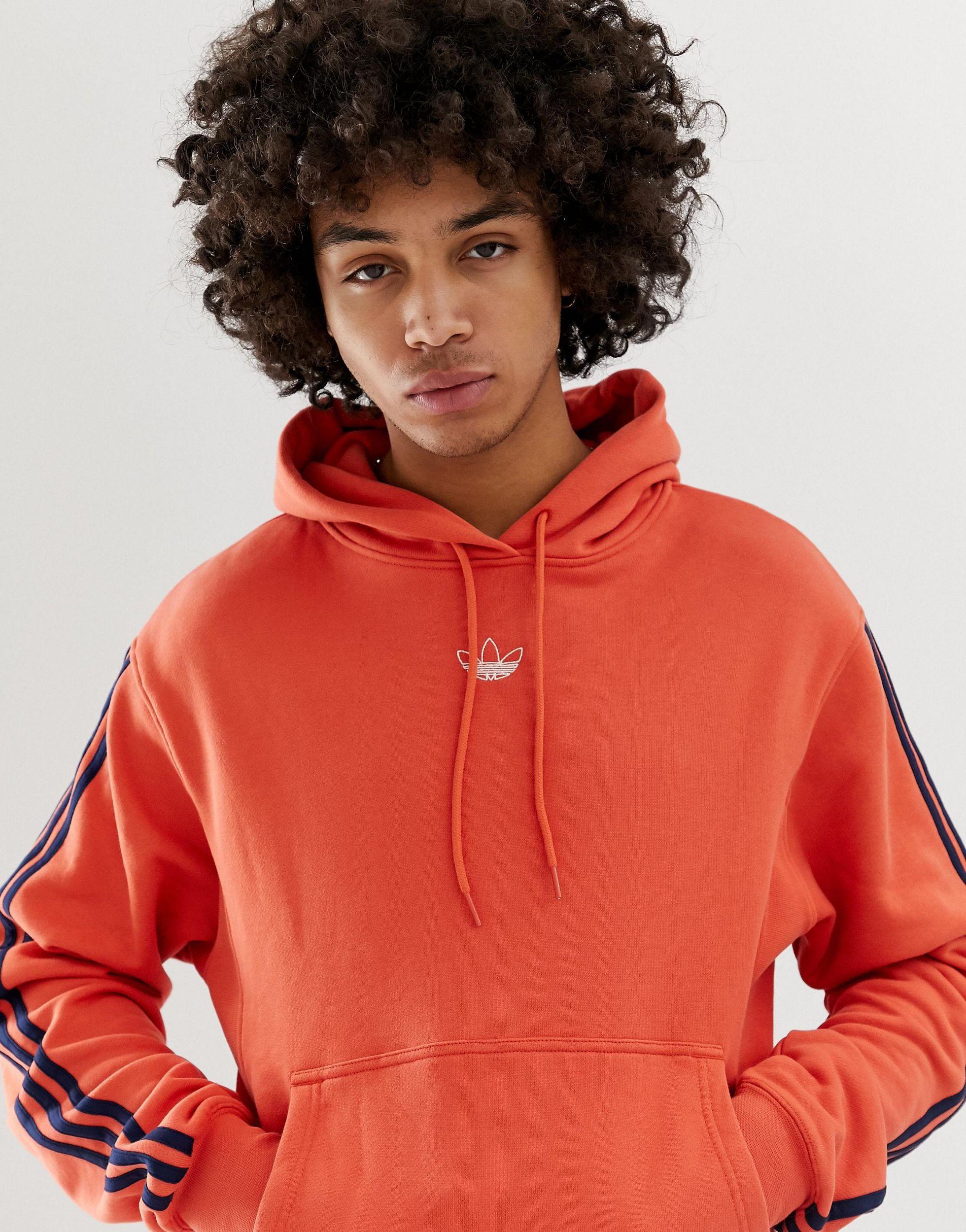 adidas originals floating stripe hoodie in black