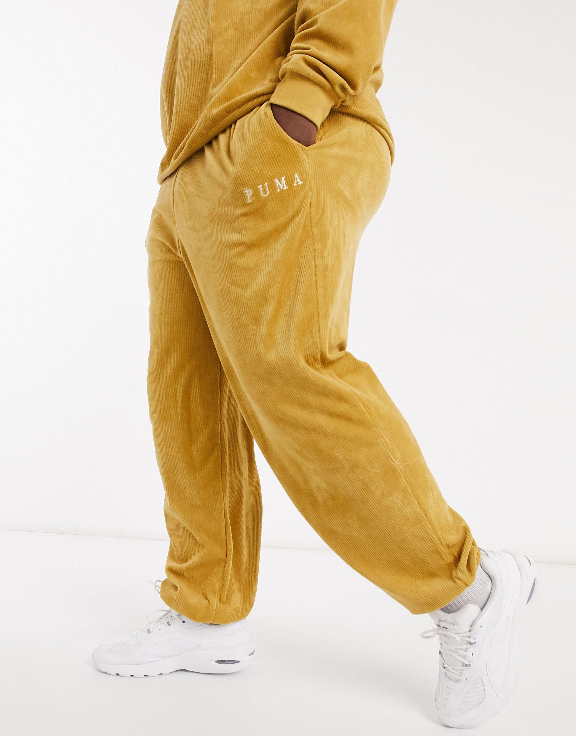 puma yellow sweatpants