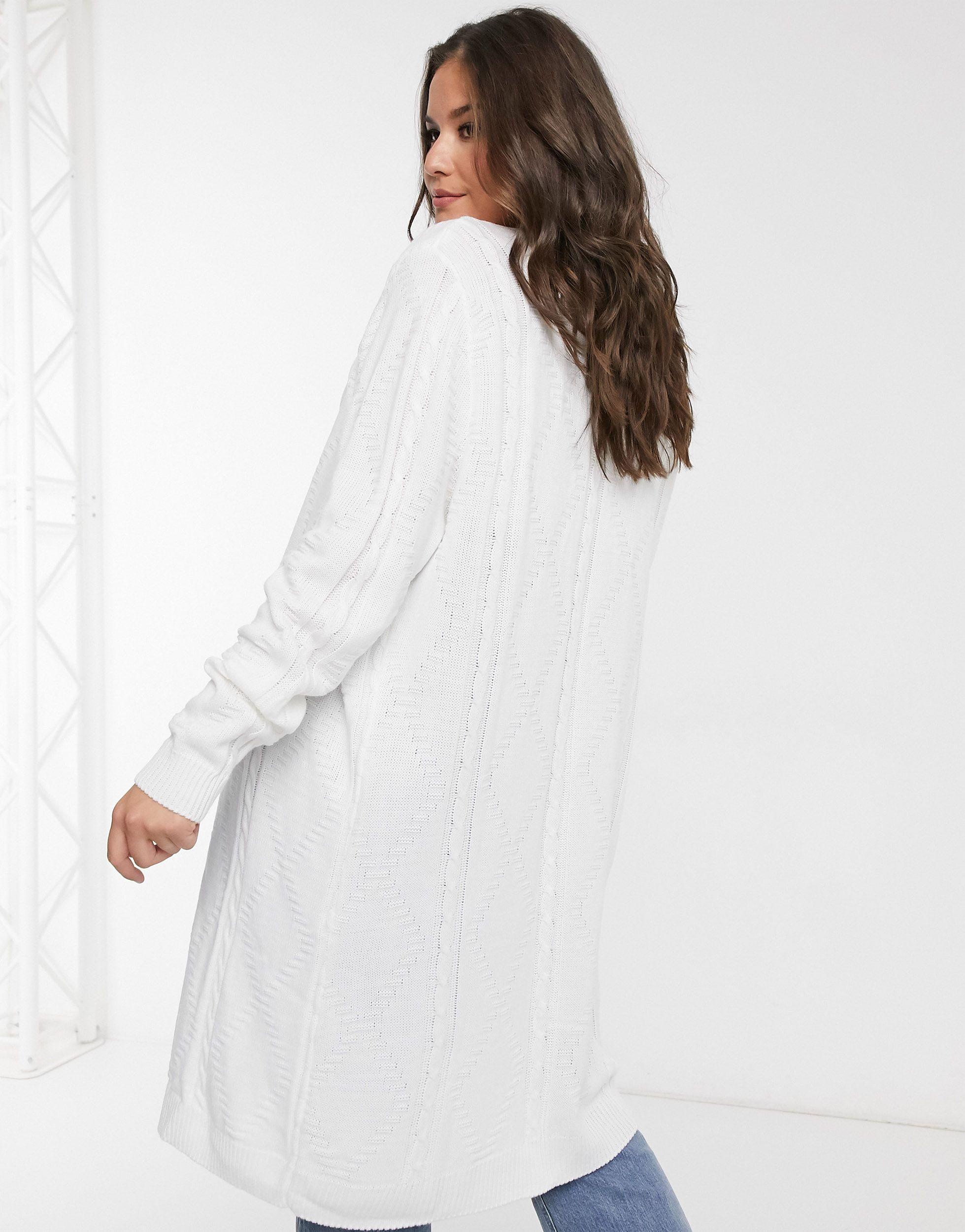 white longline cardigan