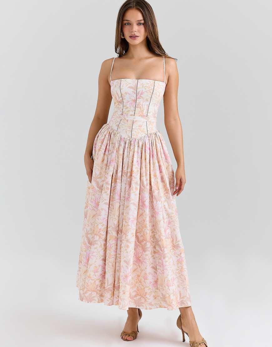 House Of Cb Aiza Grape Floral Print Maxi Dresses for Women - Up to 11% off  | Lyst UK