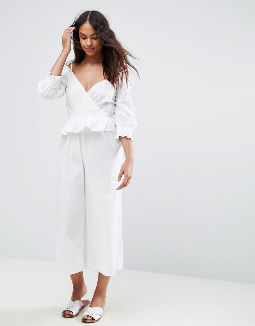 white cotton jumpsuit