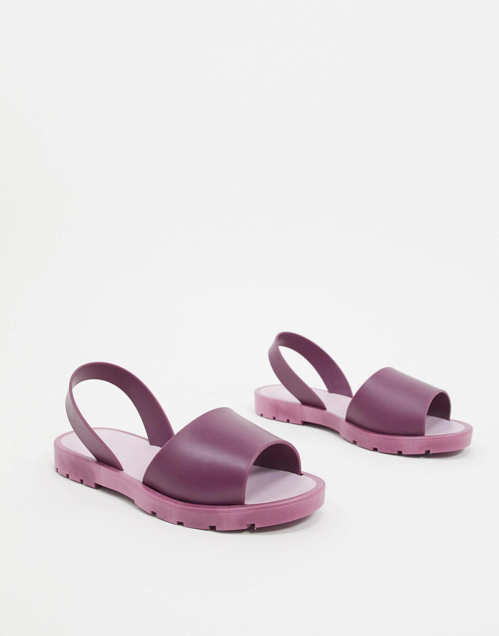 purple flat sandals