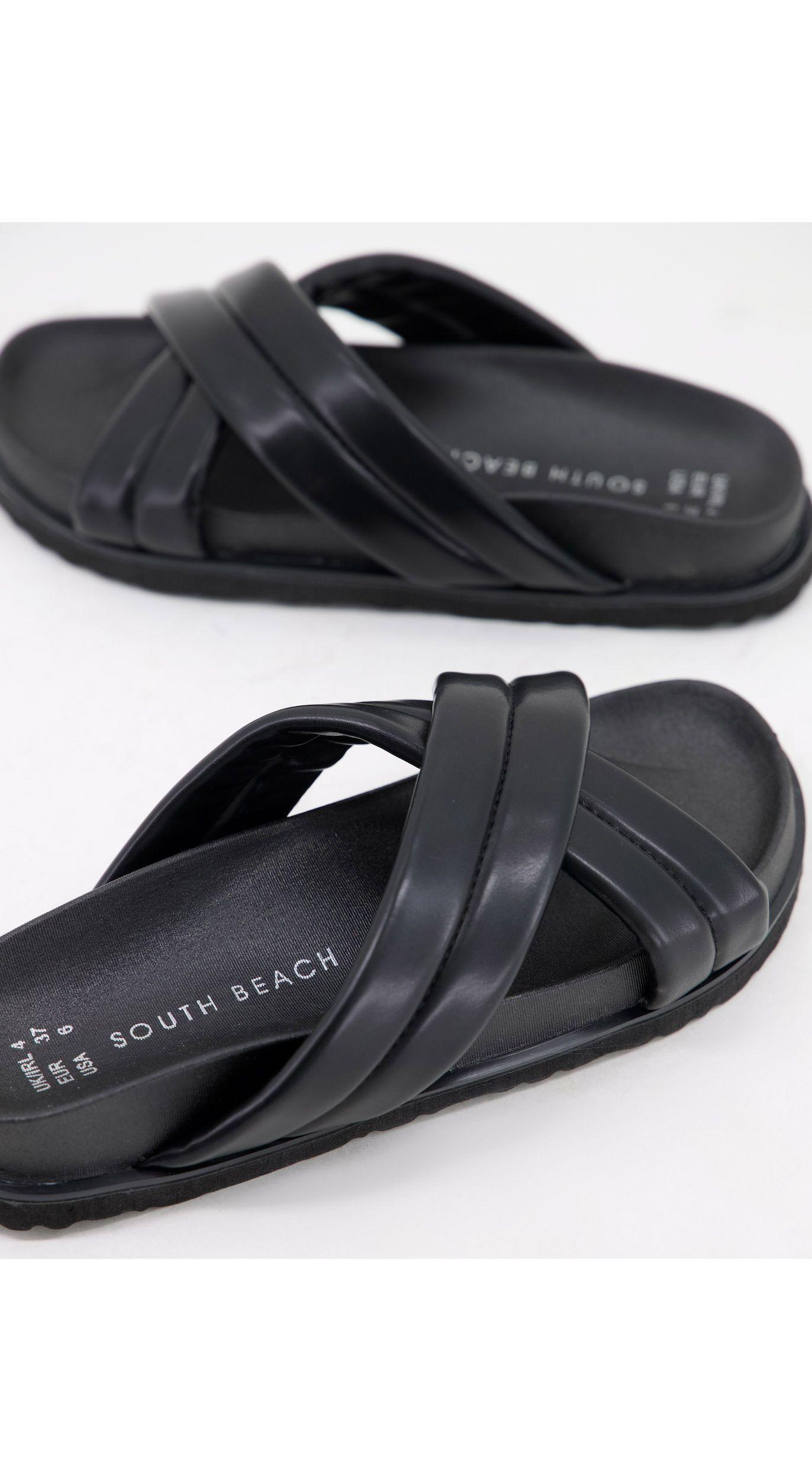 South Beach Padded Cross Strap Slides 
