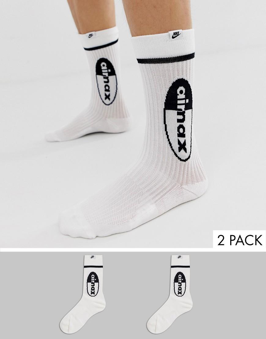 Nike Cotton Air Max Crew Socks (2 Pairs) in White for Men | Lyst Australia