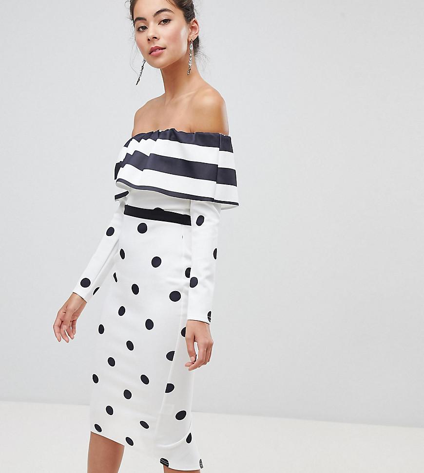 true violet bandeau midi dress with frill