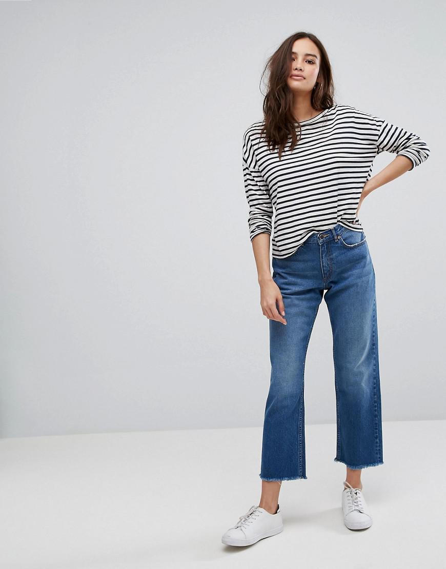 Denim High Waist Straight Leg Jeans 