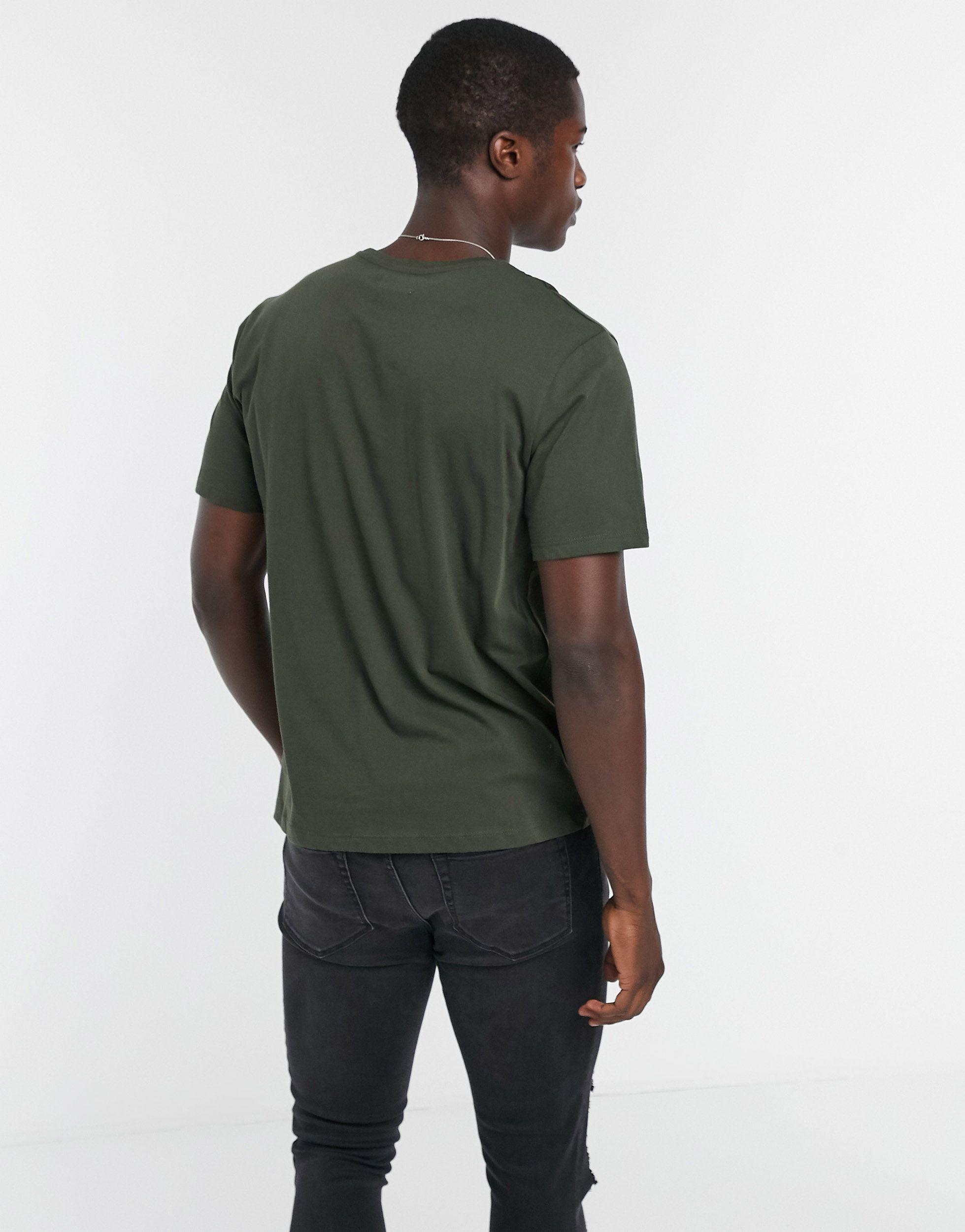 TOPMAN Slim T-shirt in Green for Men - Lyst