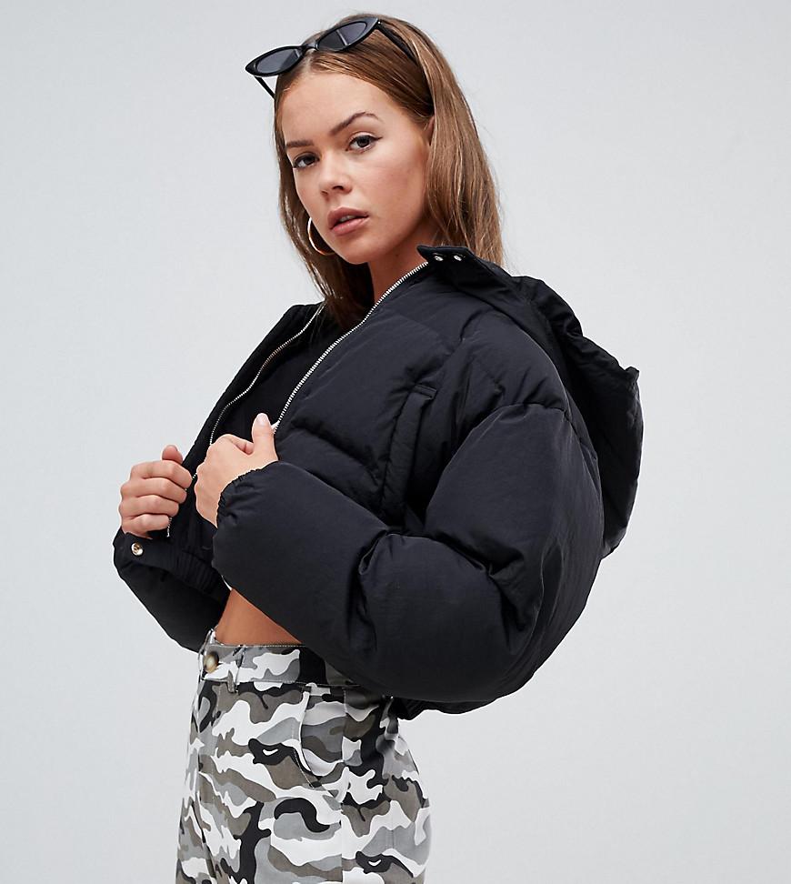 Black Hooded Cropped Puffer | vlr.eng.br