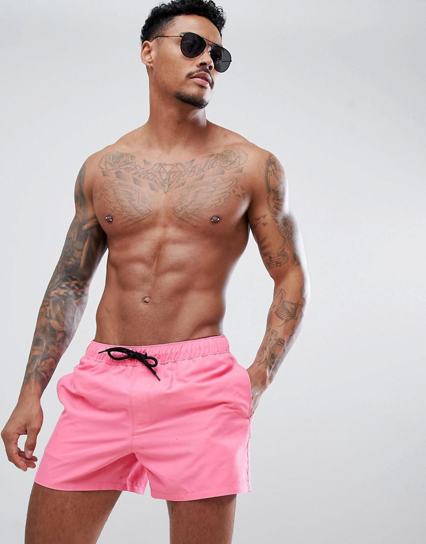 mens hot pink swim trunks