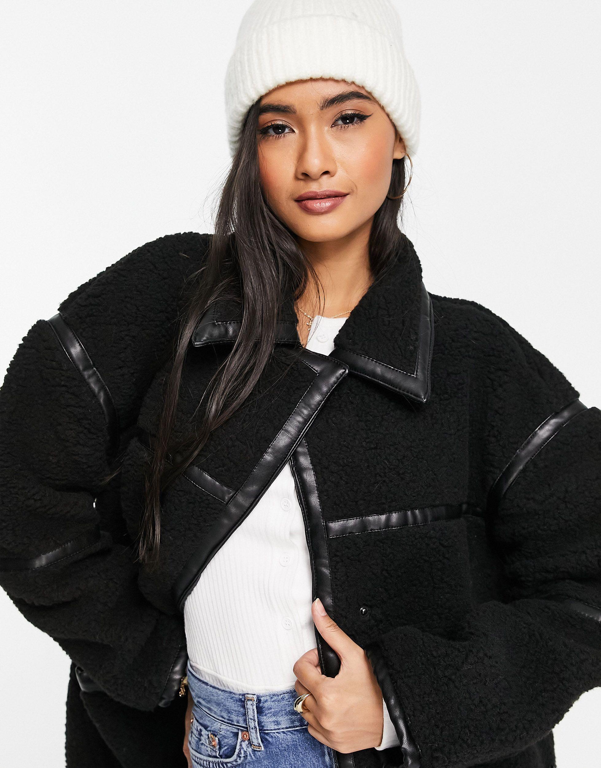 hooded borg maxi coat