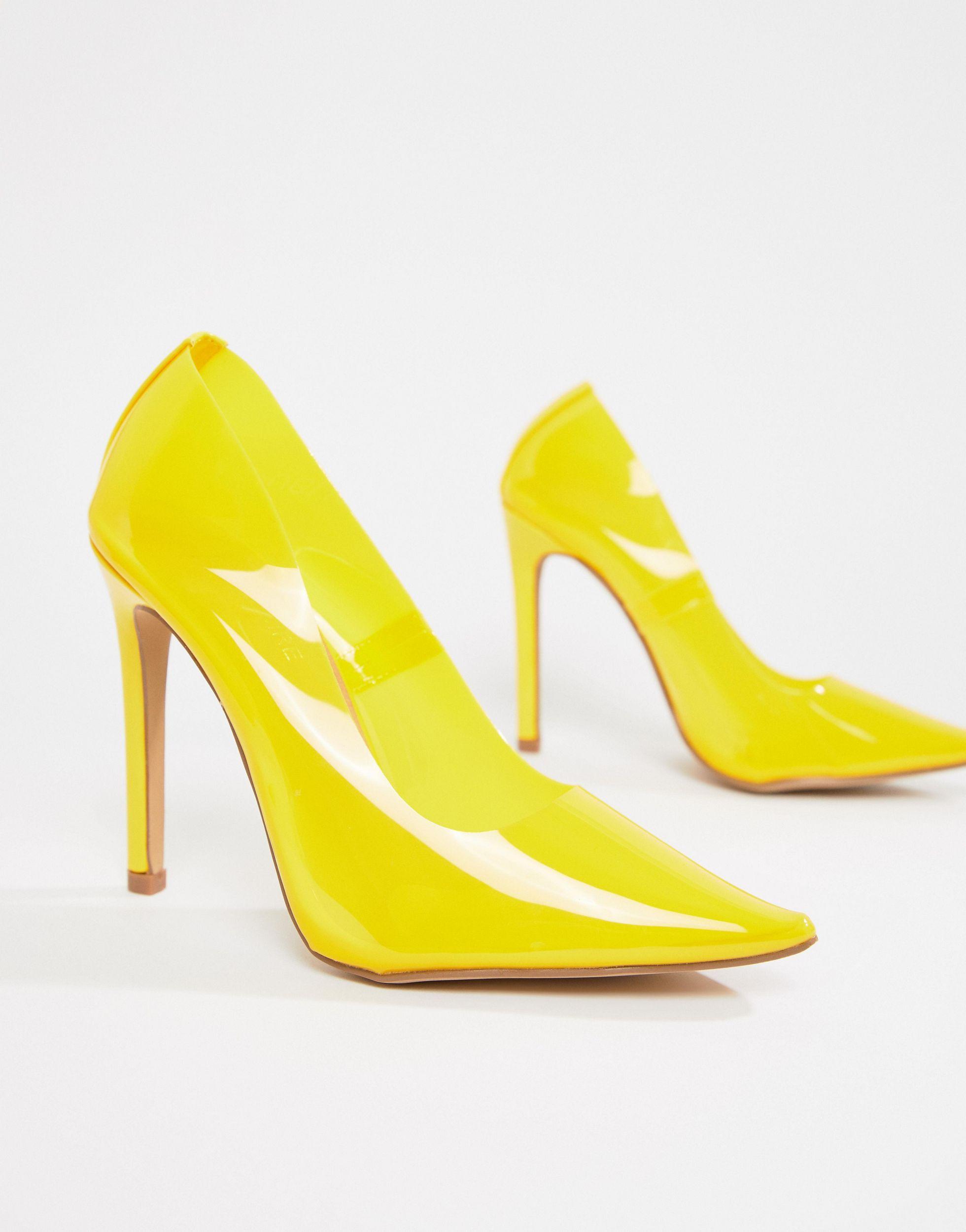 transparent yellow heels