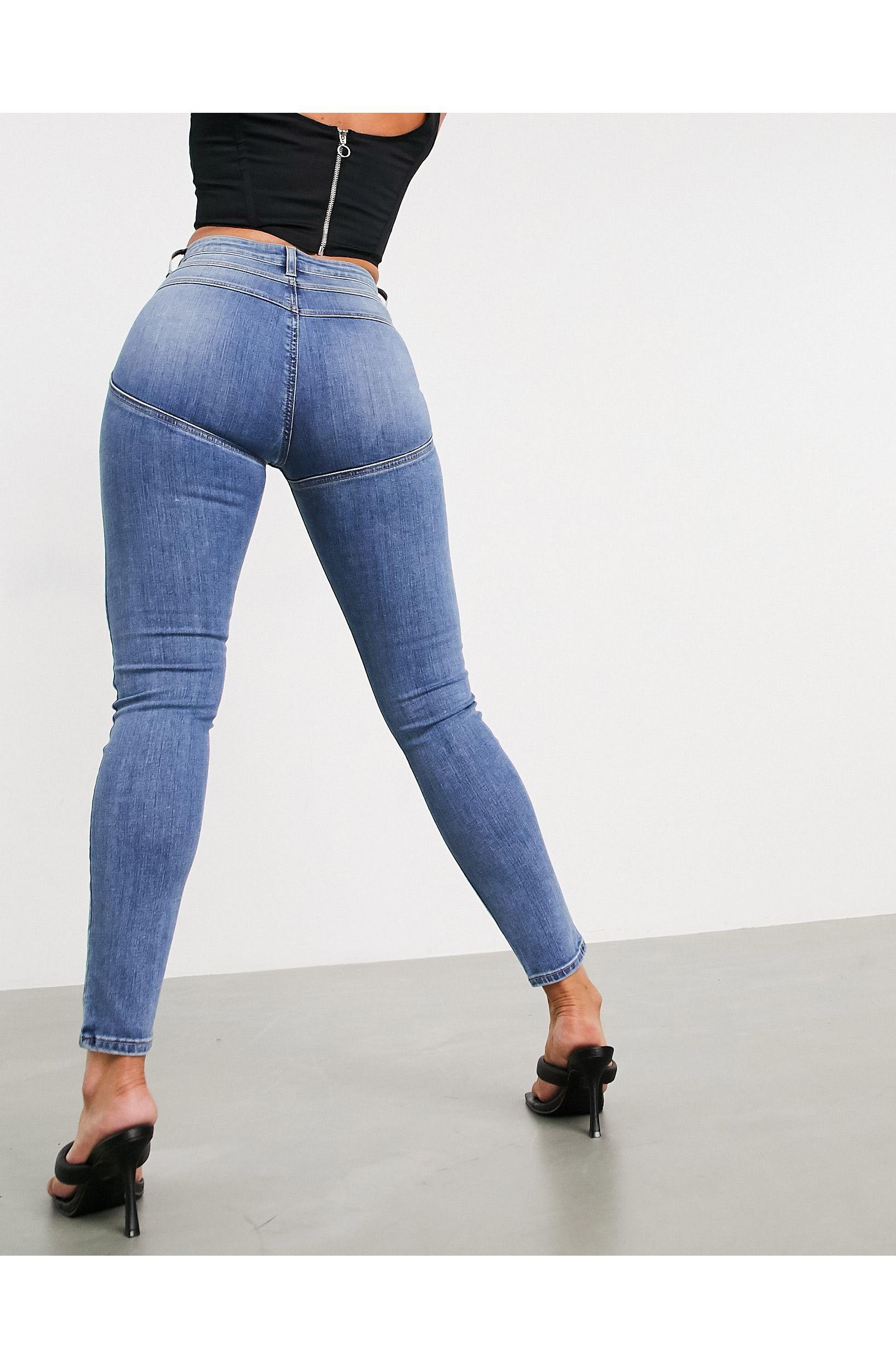 ASOS Denim Hourglass 'lift And Contour' Skinny Jeans in Blue - Lyst