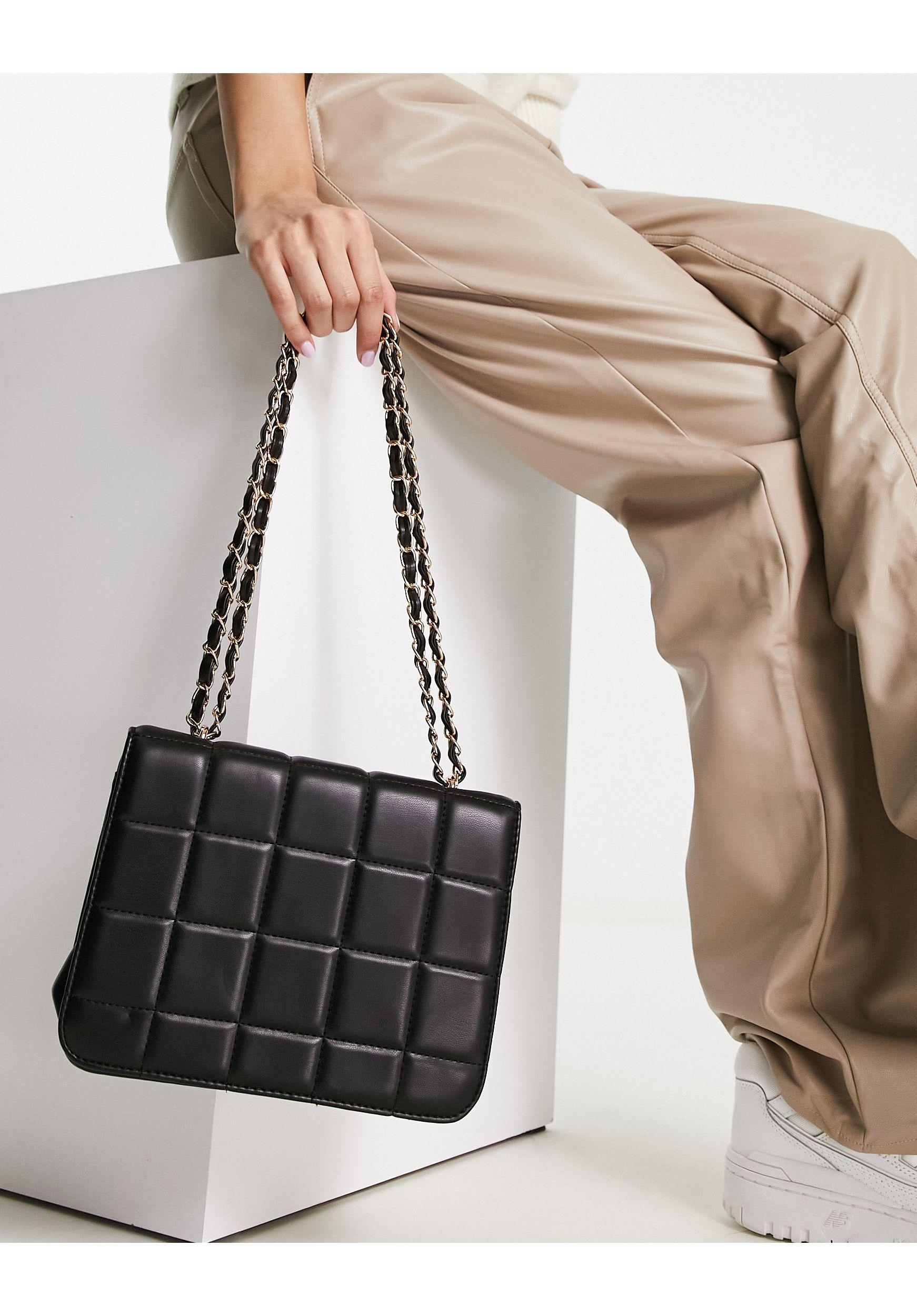 French Connection Chain Quilted Shoulder Bag in White | Lyst