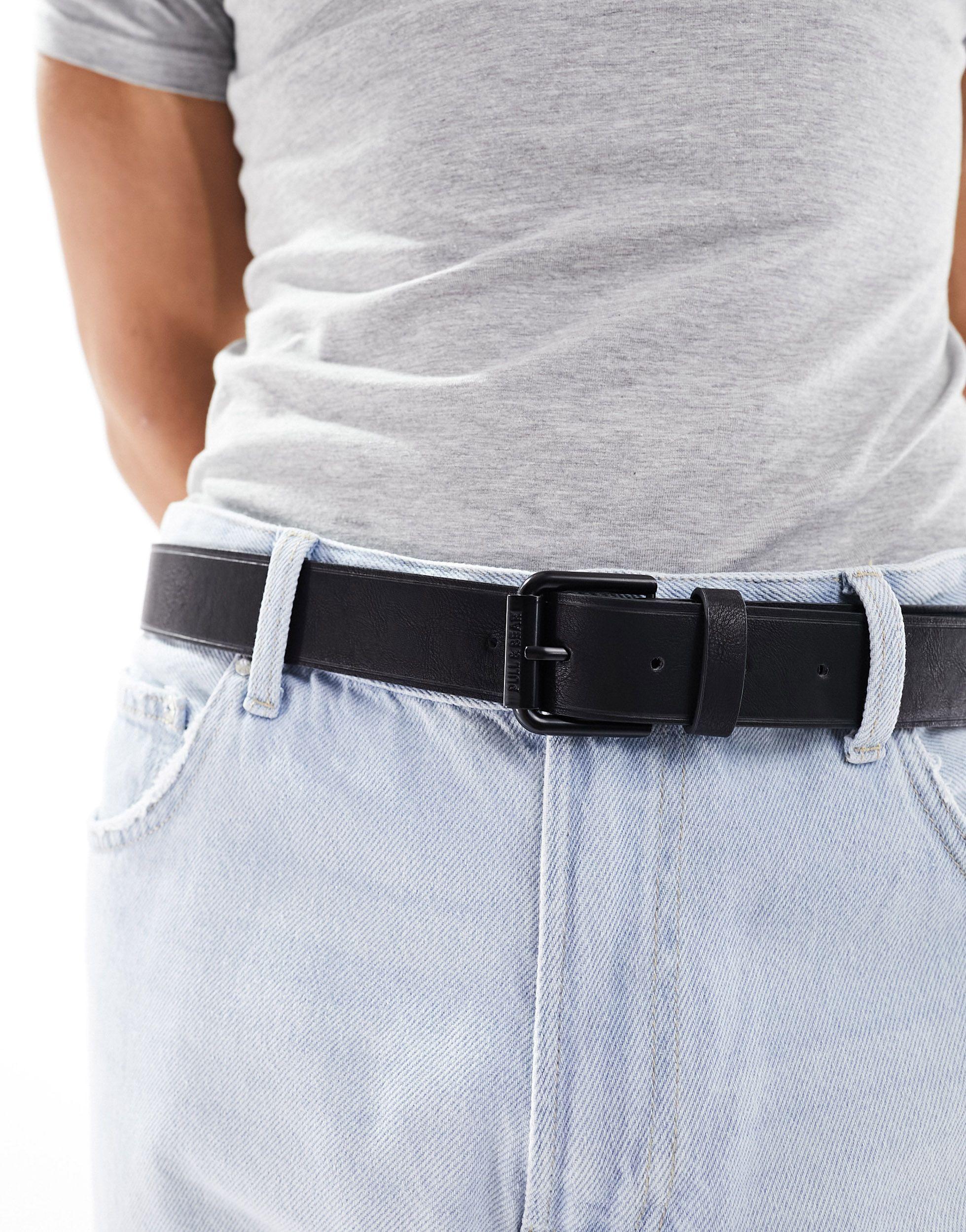 Belt with double buckle - pull&bear