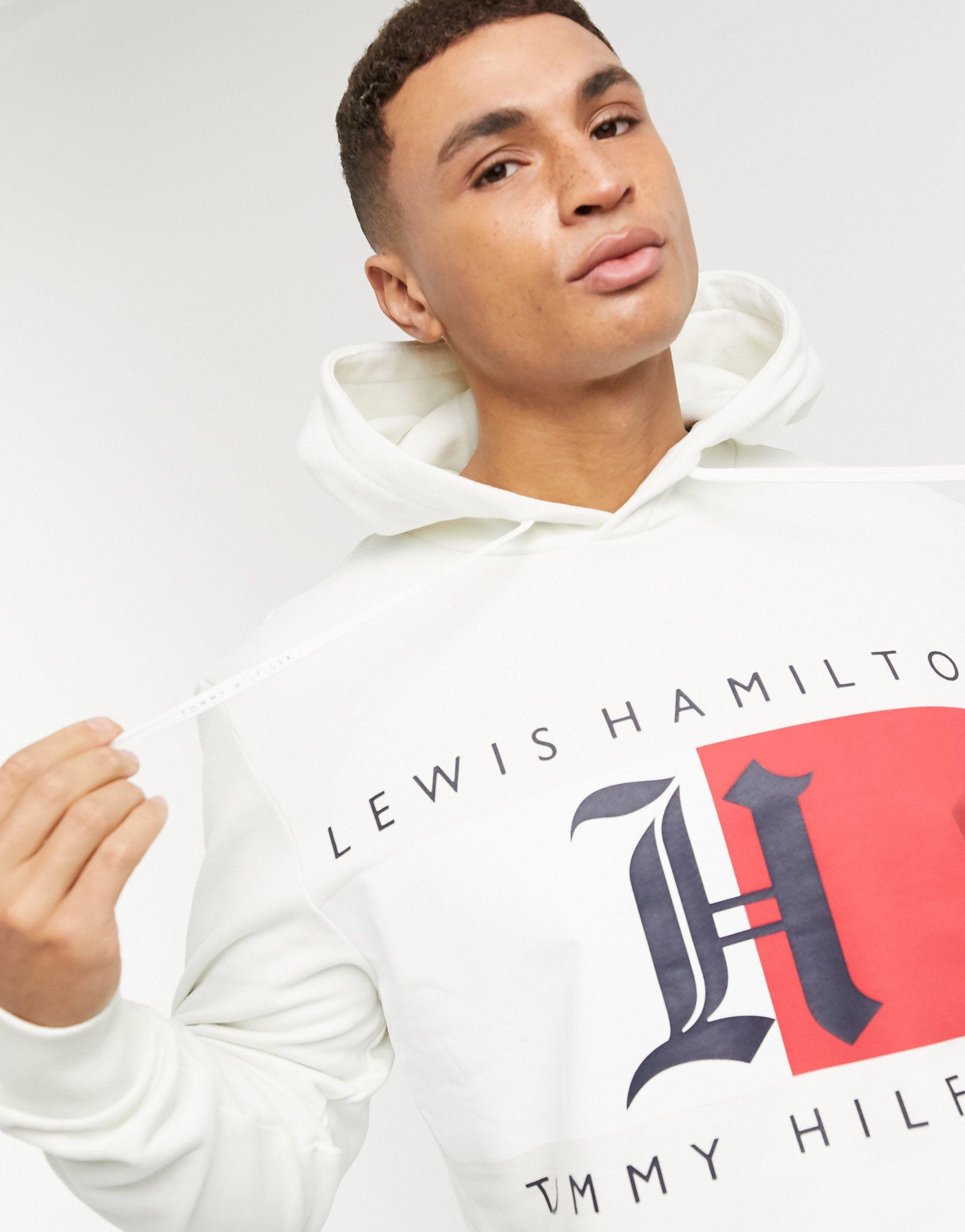 Tommy Hilfiger X Hamilton Fleece Logo Hoodie in White for | Lyst