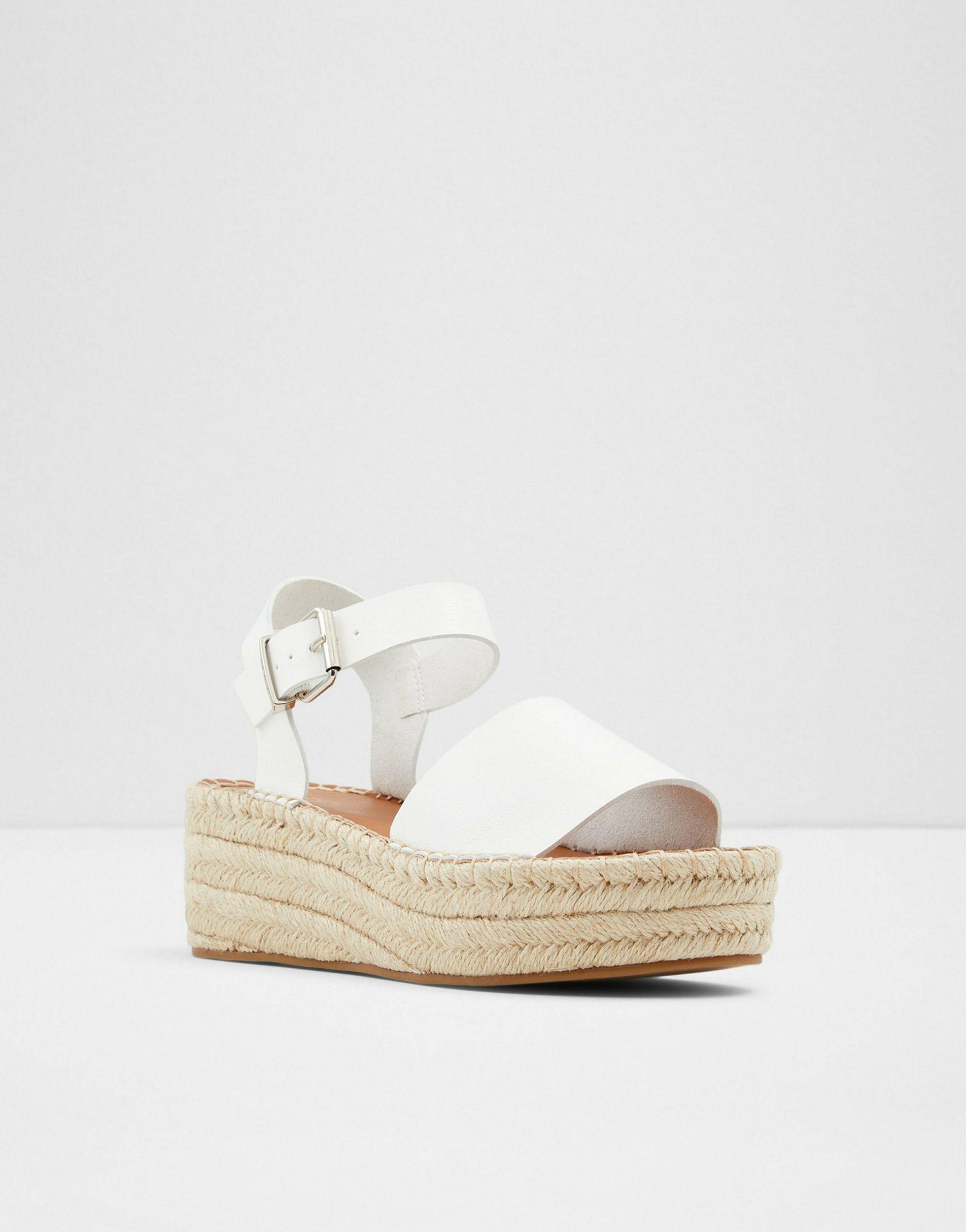 ALDO Abearith Flatform Espadrille Sandals in White | Lyst