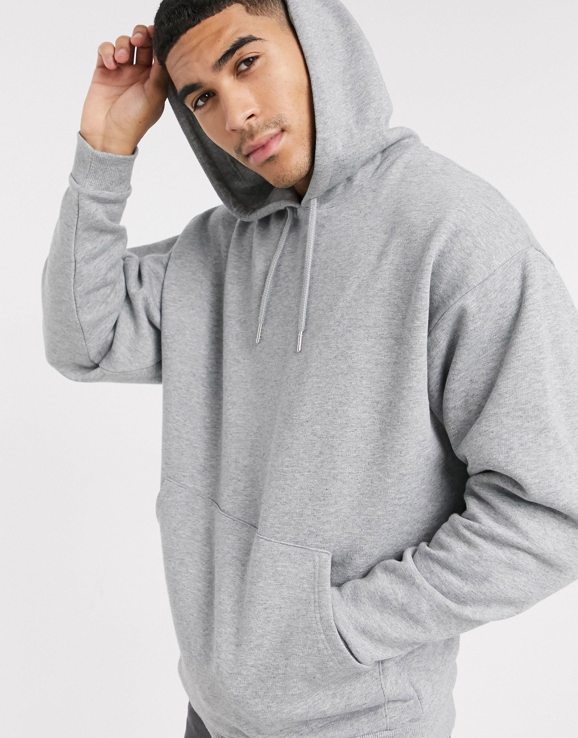ASOS Oversized Hoodie in Gray for Men | Lyst
