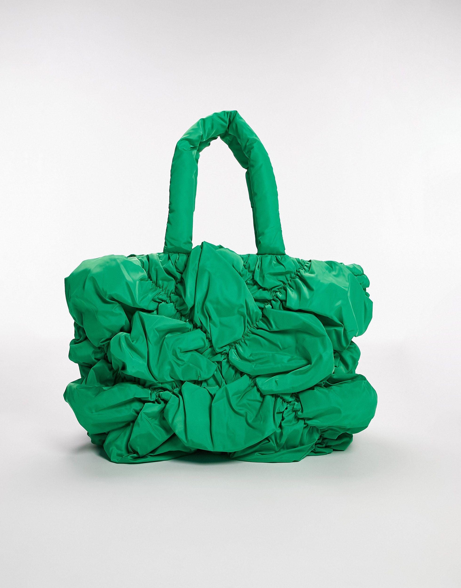 TOPSHOP Tony Ruched Bag in Green | Lyst