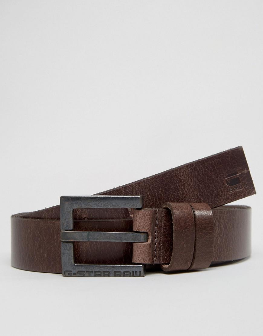 GStar RAW Duko Leather Belt In Brown for Men Lyst